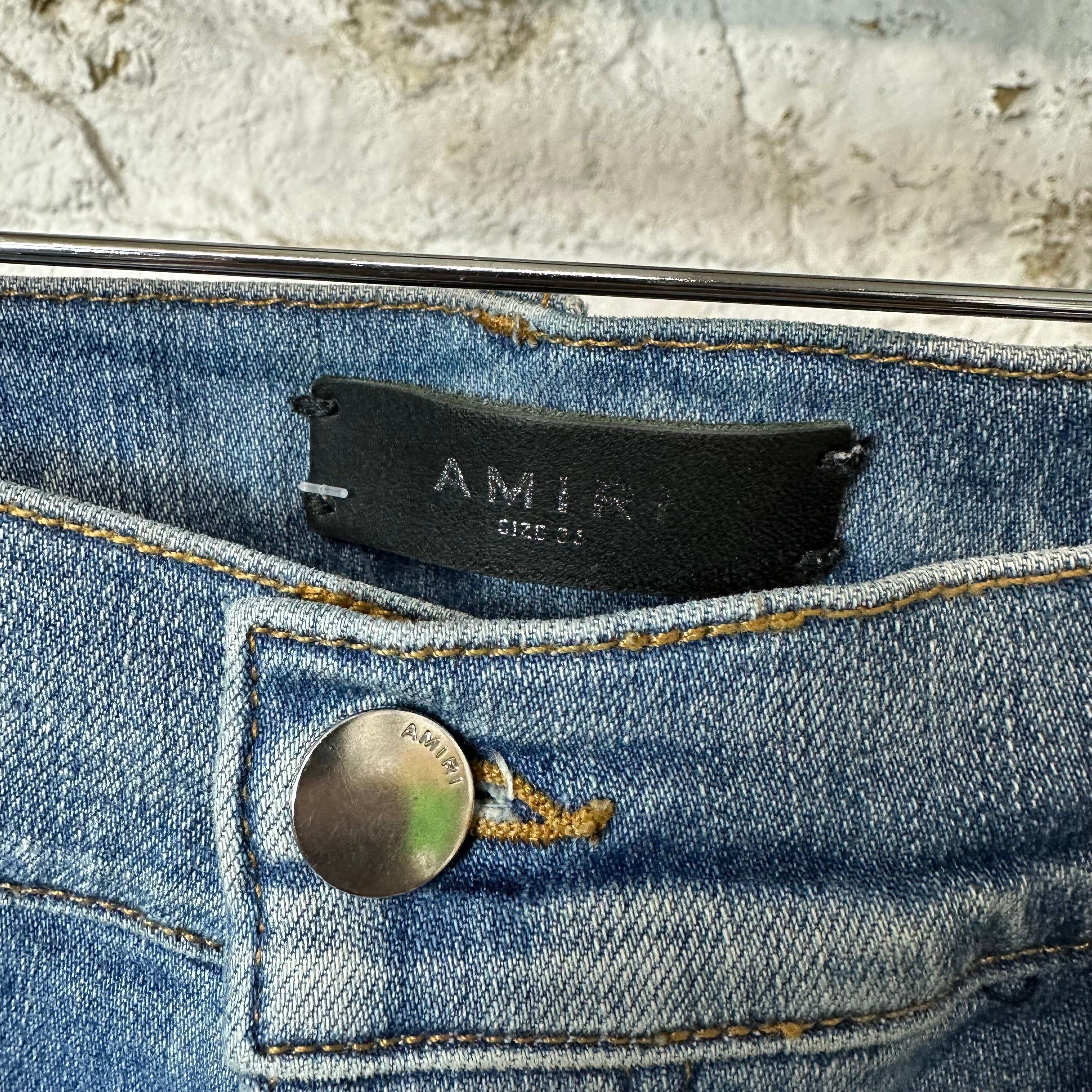 Amiri Amiri Distressed Plain Blue Denim Jeans Sz 36 Size US 36 / EU 52 - 3 Thumbnail