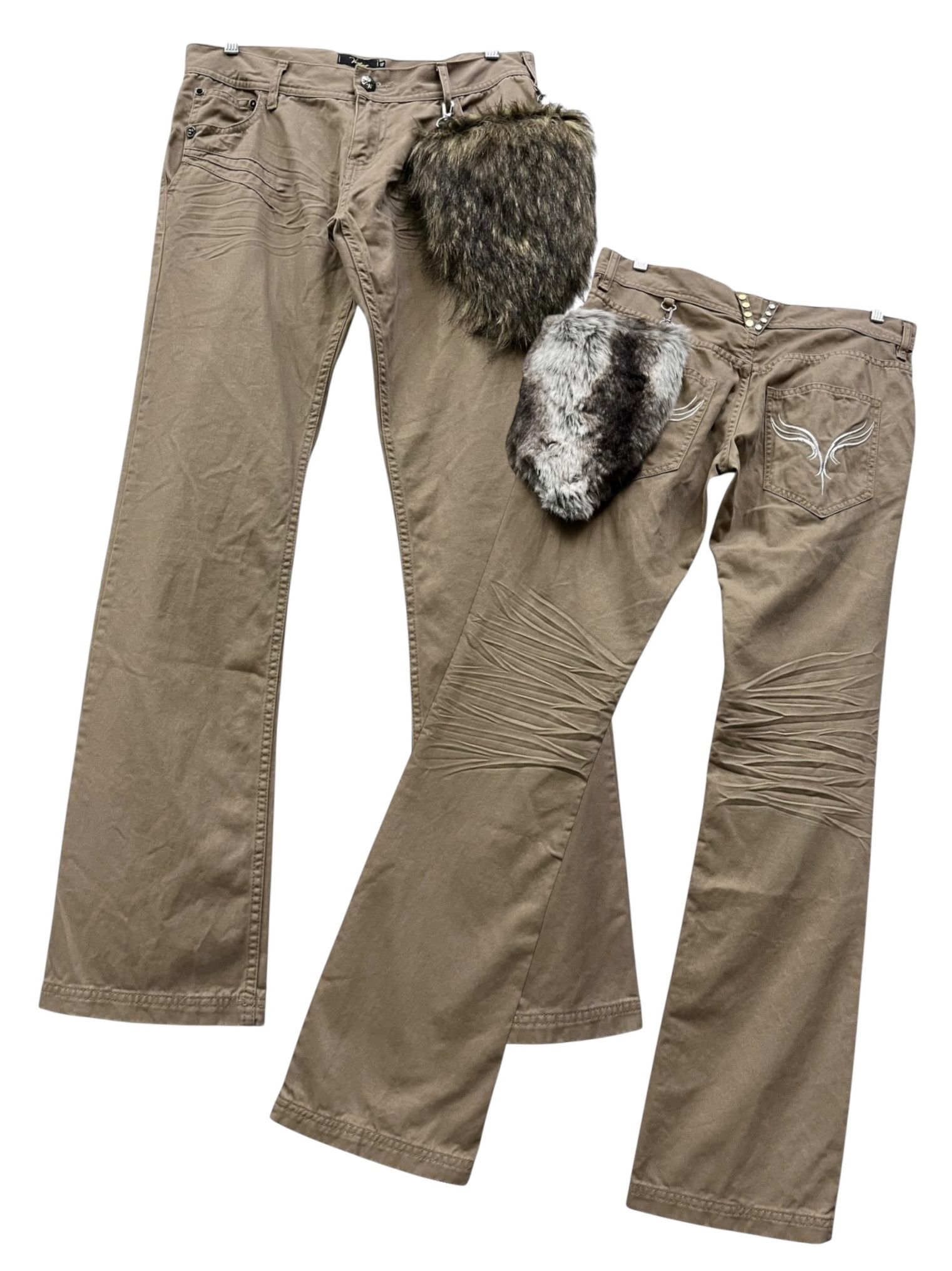Vice 🔥Vice Fairy LGB Fur Runway Vibes Tribal Flare Pants Size US 31 - 1 Thumbnail