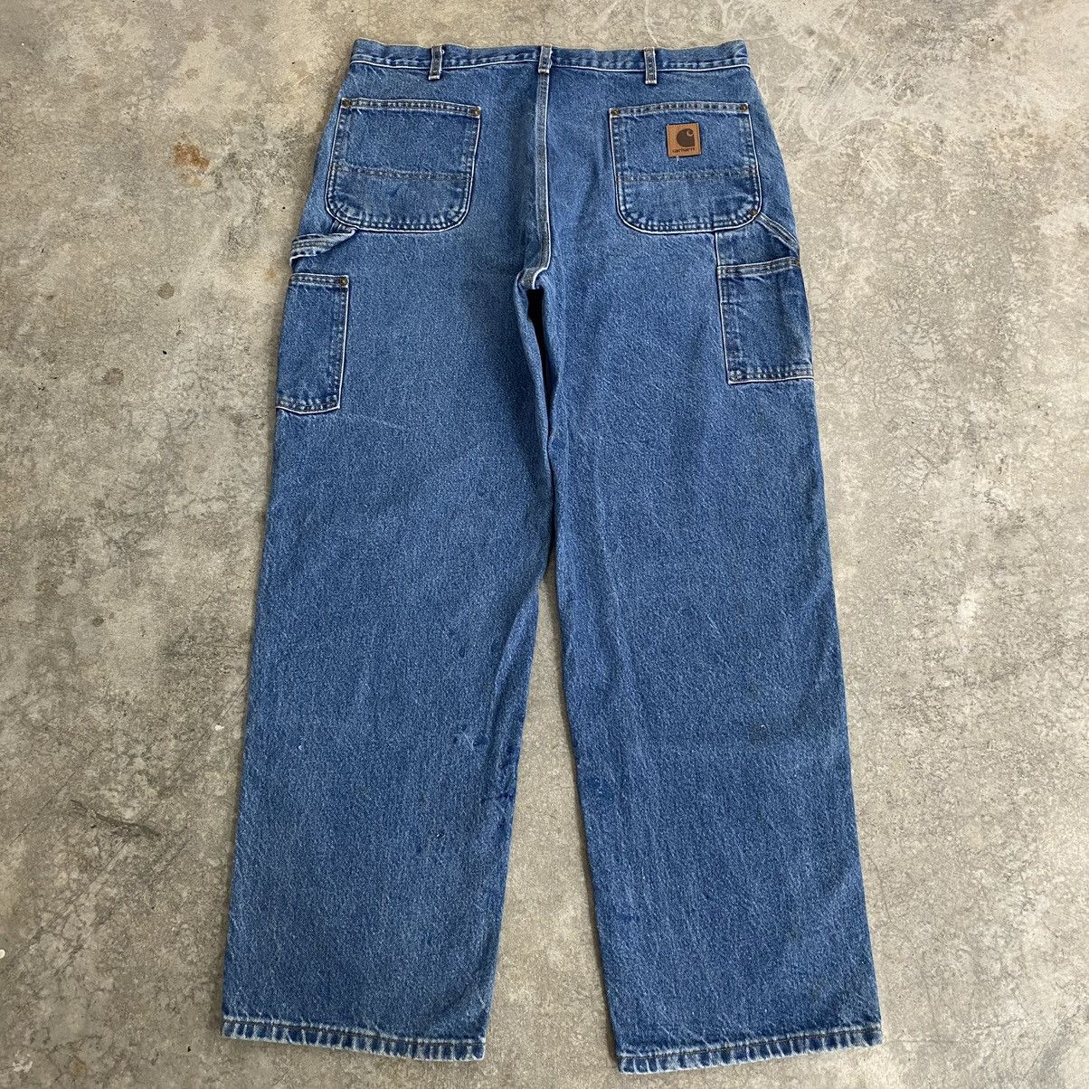 Carhartt VTG Carhartt Double Knee Faded Blue Dirty Carpenter Denim Size US 38 / EU 54 - 12 Thumbnail