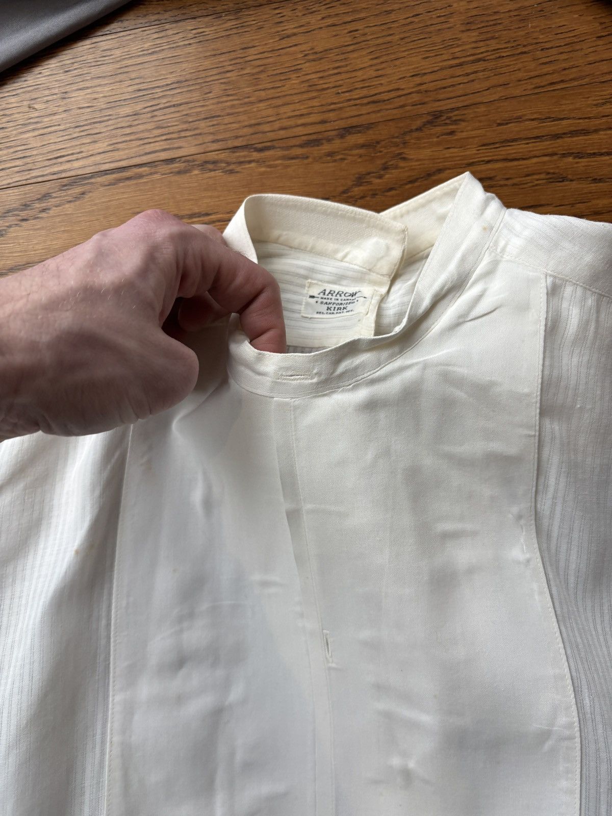 Arrow × Vintage 1940s Bib Front Back Button Dress Shirt Vintage Arrow Size US S / EU 44-46 / 1 - 18 Thumbnail