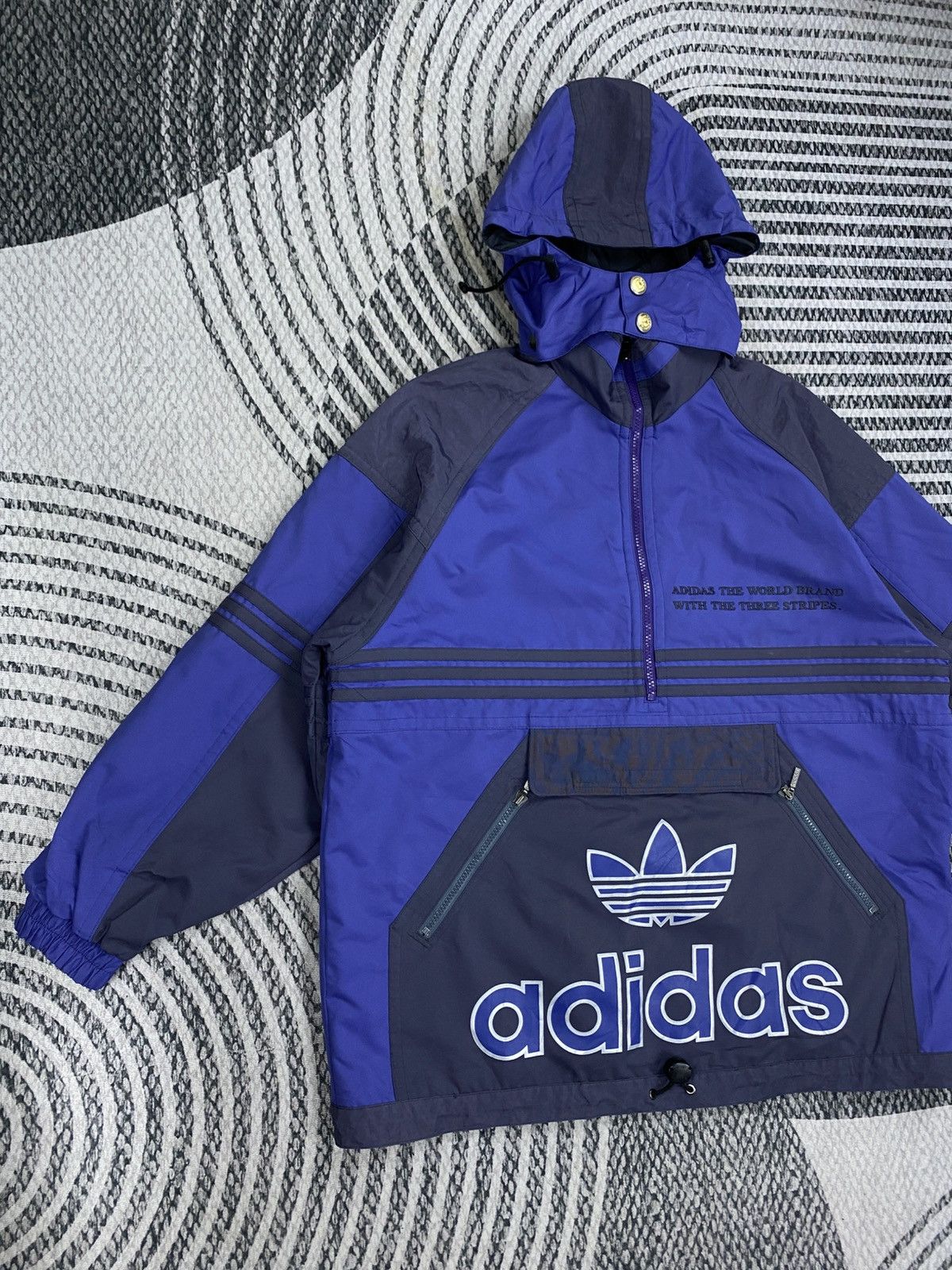 Adidas 🔥RARE Vintage Adidas Three Stripes Pullover Anorak Jacket Size US L / EU 52-54 / 3 - 3 Thumbnail