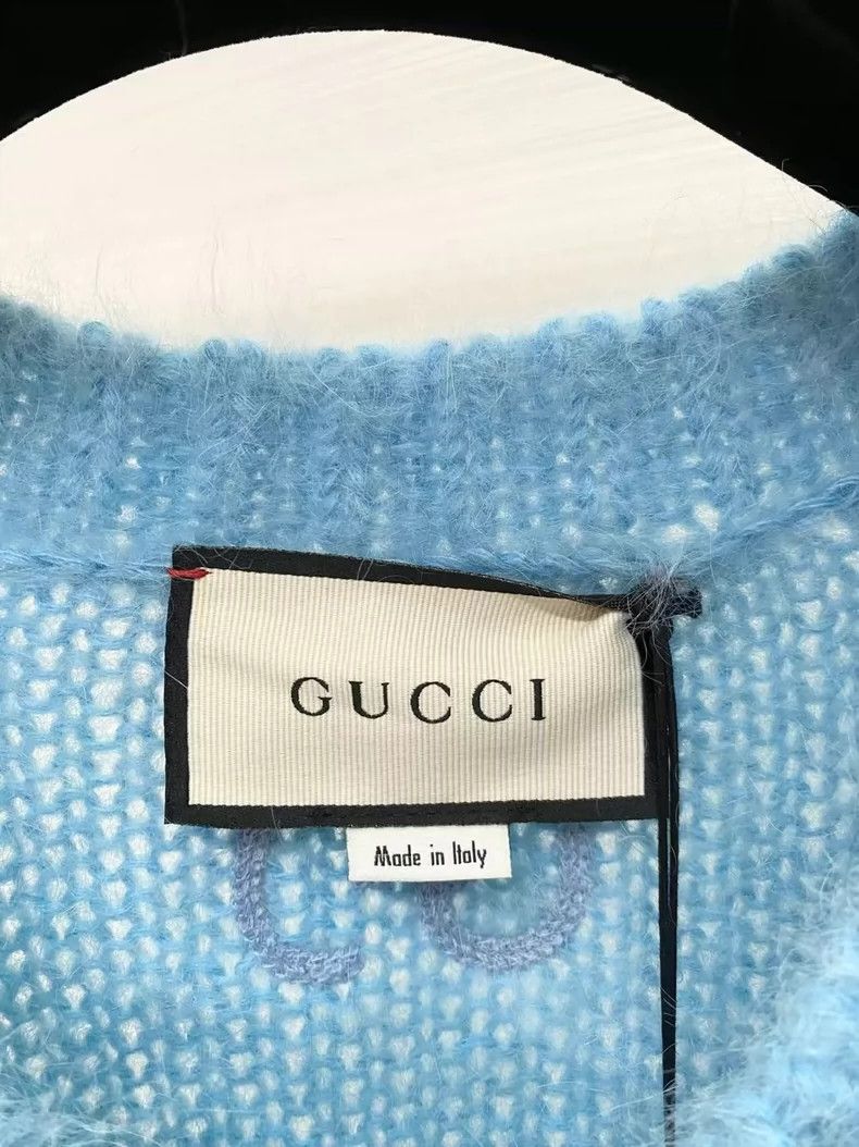 Gucci Gucci Blue horsehair knitted cardigan sweater 2501-Nextarro Size US L / EU 52-54 / 3 - 2 Thumbnail
