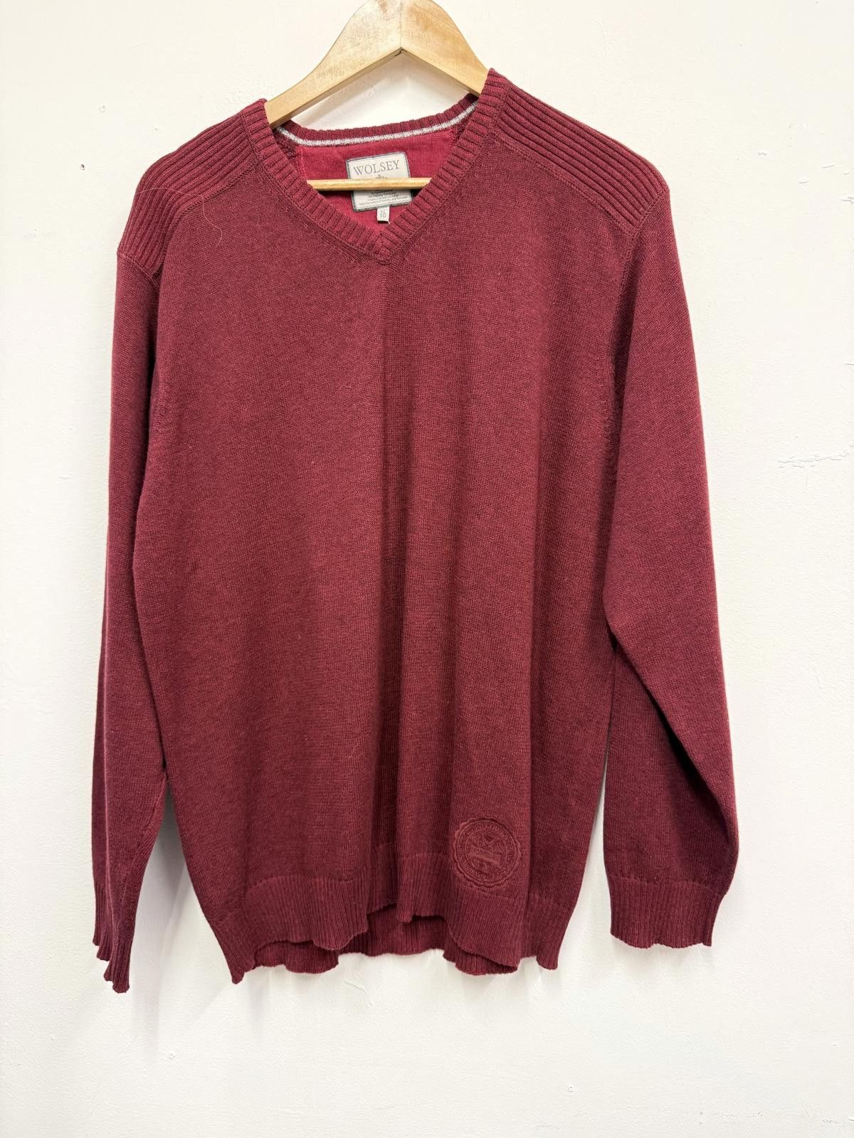 Wolsey Wolsey Men's Red V-Neck Sweater Size ONE SIZE - 1 Thumbnail