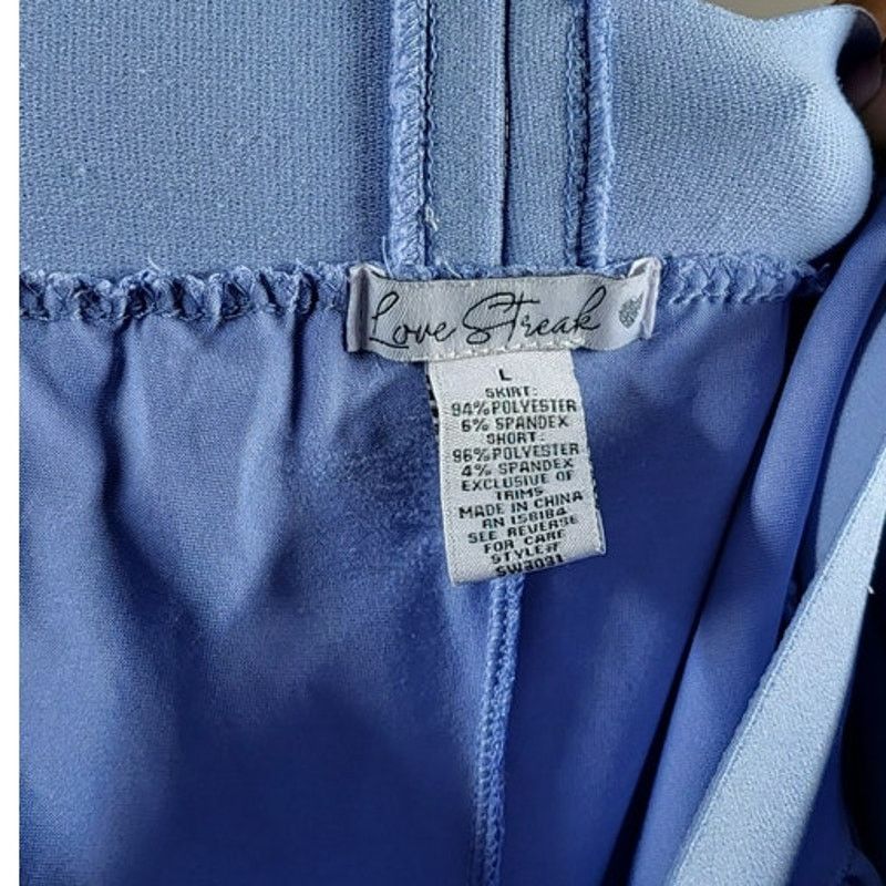 Other Love Streak Blue Pleated Skirt Built-In Shorts Size Large Size 30" / US 8 / IT 44 - 6 Thumbnail