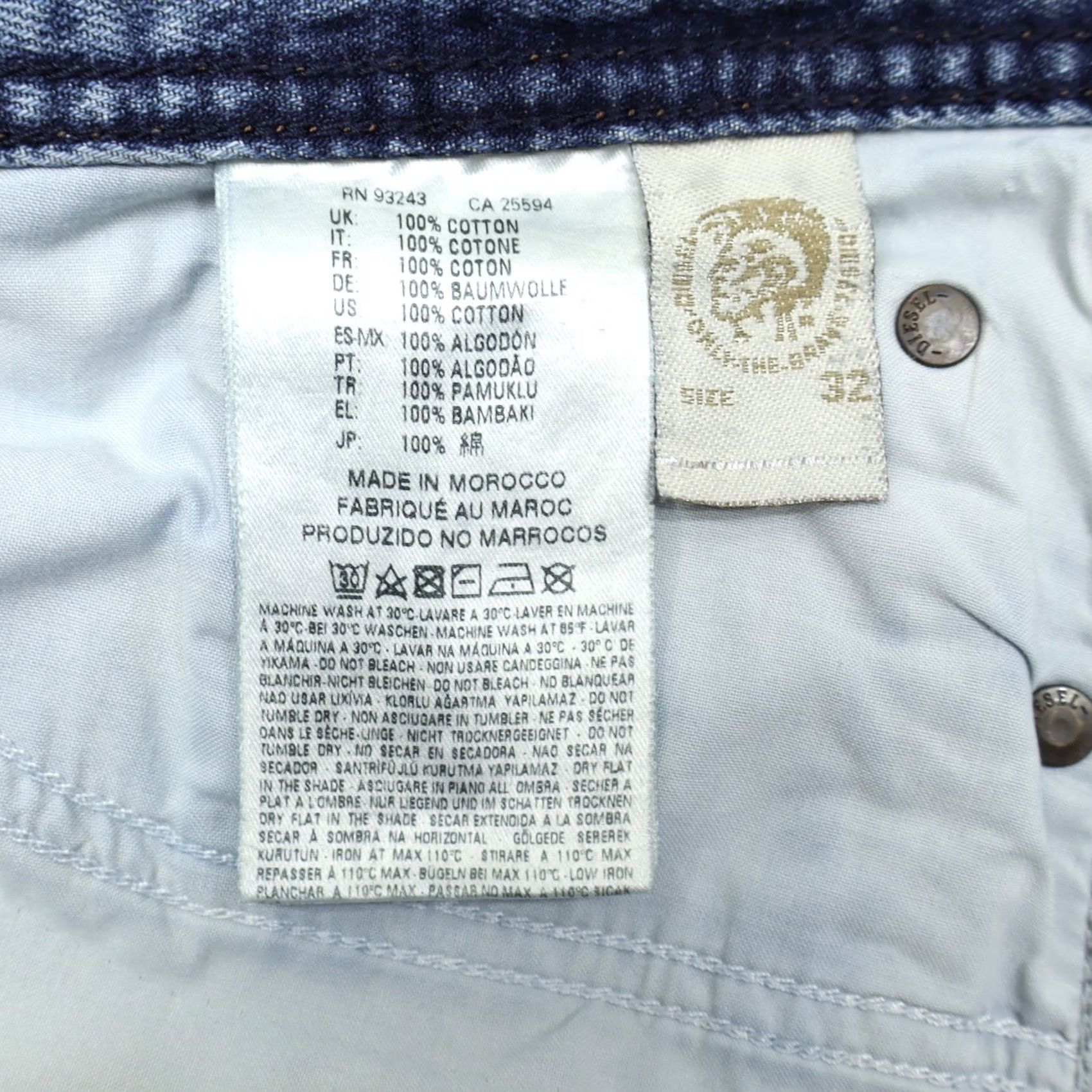 Diesel Diesel Viker Jeans Straight Blue 32X32 Denim 5-Pocket Button Fly Men’s Regular Rise 32 Inseam Vintage No Farbe Blue Size US 32 / EU 48 - 6 Thumbnail