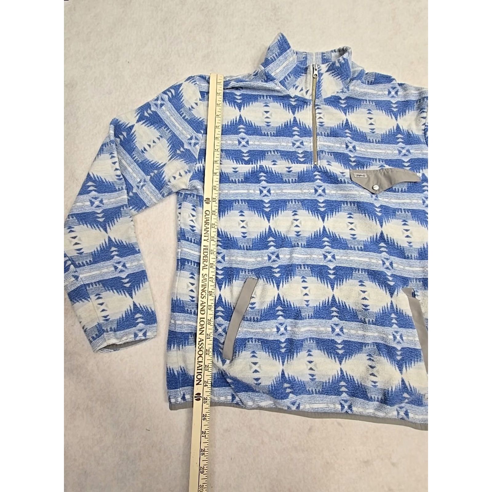 Vintage VINTAGE Rafter C Aztec Sweatshirt Mens Medium Blue Dirt Pullover 1/4 Zip Western Fleece Size US M / EU 48-50 / 2 - 5 Thumbnail