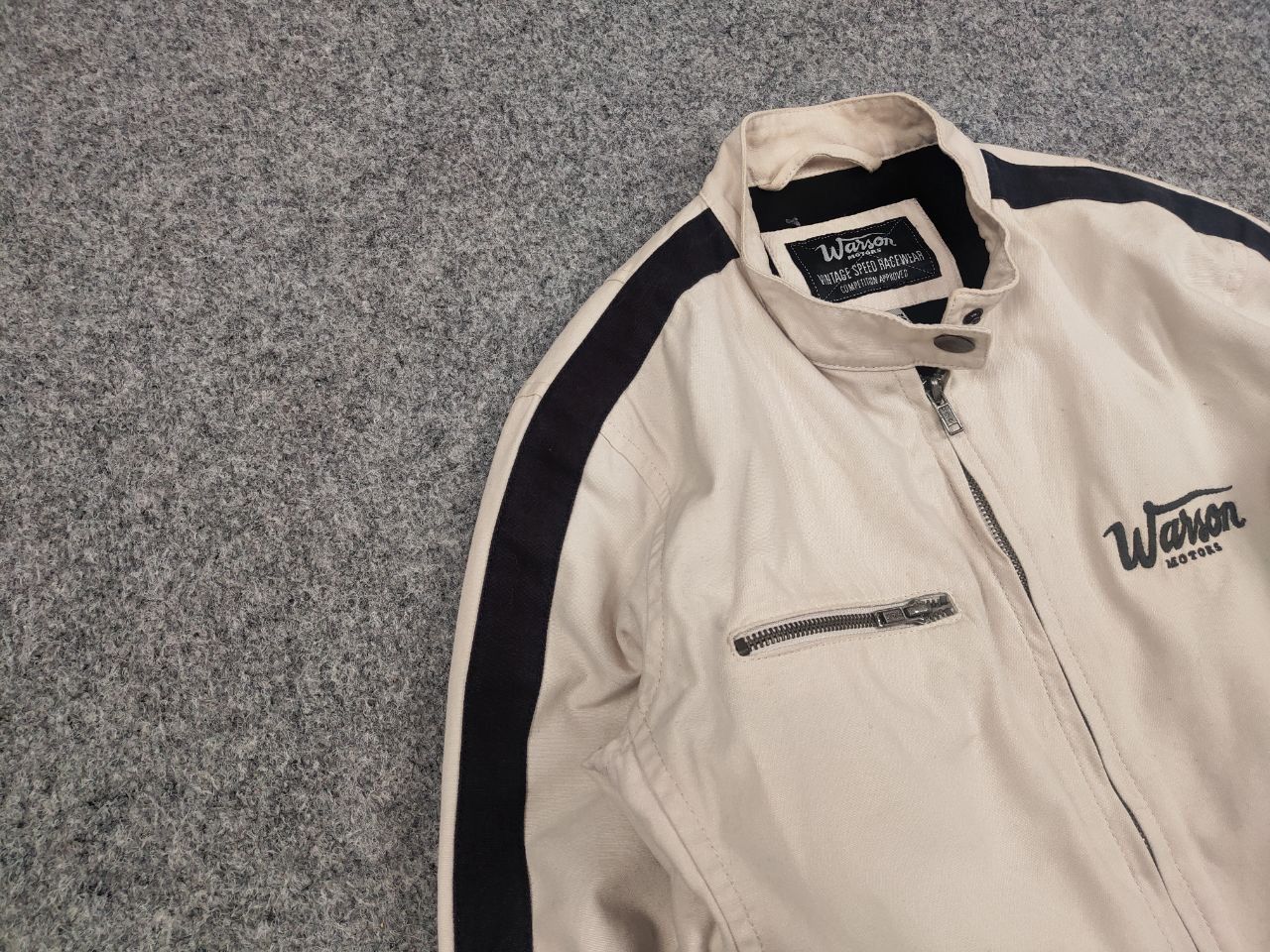 Japanese Brand Vintage Warson Motors Speed Racewear Beige canvas Jacket Size US S / EU 44-46 / 1 - 5 Thumbnail