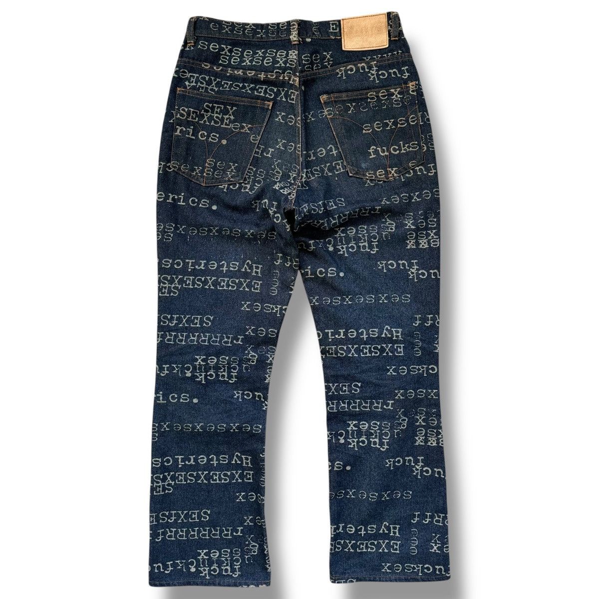 Hysteric Glamour Hysteric Glamour Typewriter Sex Fuck Boot Cut Denim Jeans Size US 27 - 2 Thumbnail