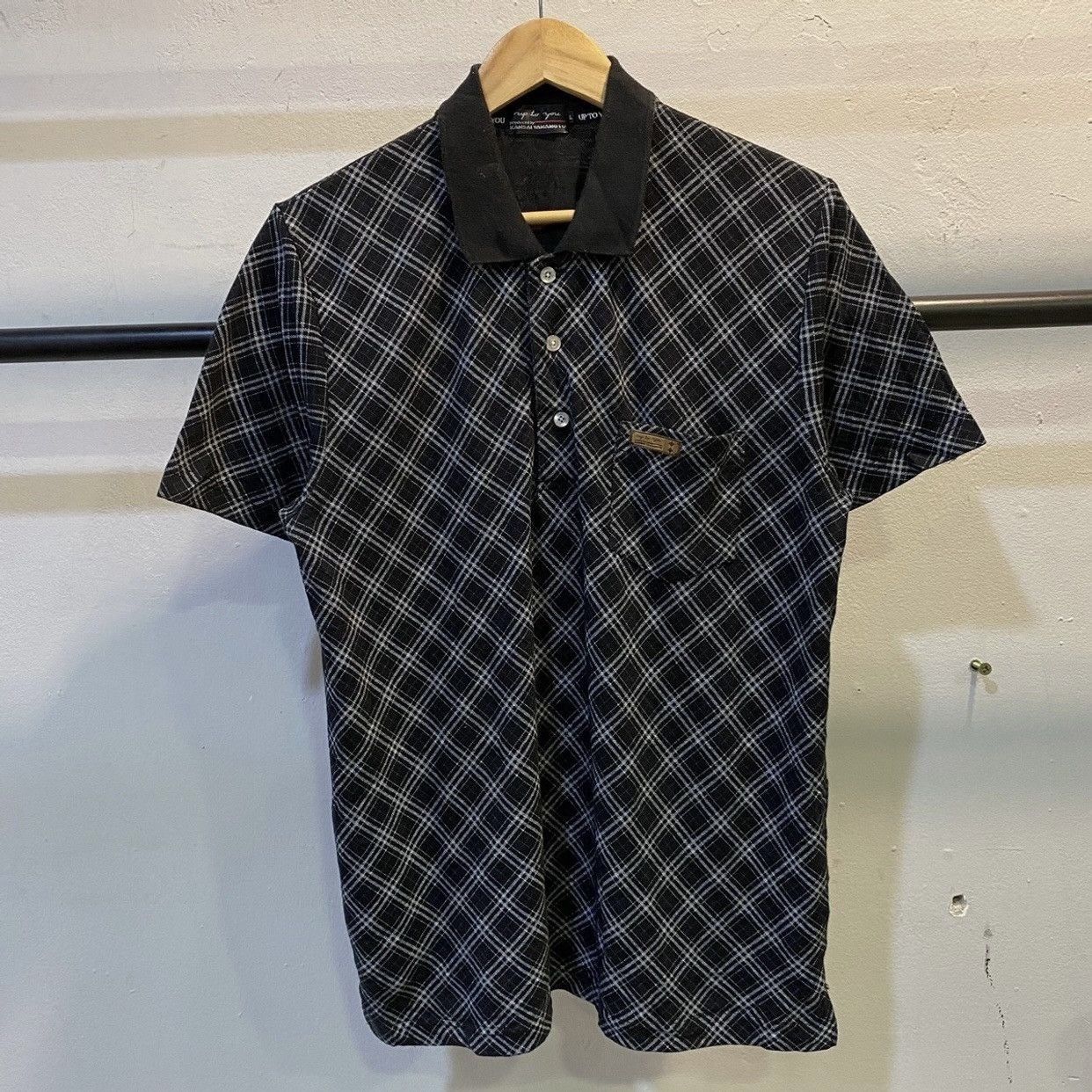 Kansai Yamamoto Up To You by Kansai Yamamoto Checked Button Polo T Shirt Size US L / EU 52-54 / 3 - 1 Thumbnail