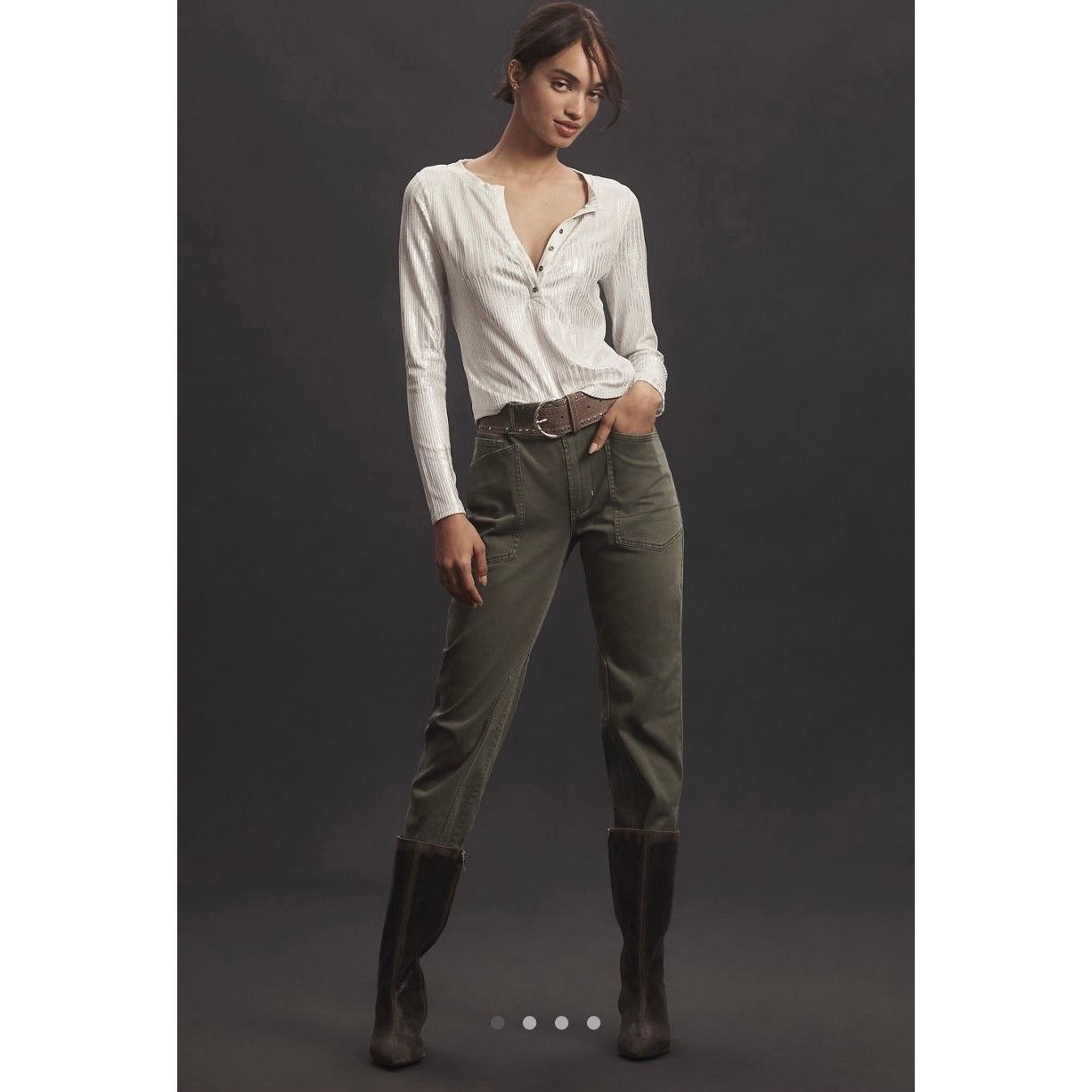 Anthropologie NWT Anthropologie Pilcro Wanderer Mid-Rise Relaxed-Leg Pants Size 25" / US 0 / IT 36 - 2 Thumbnail