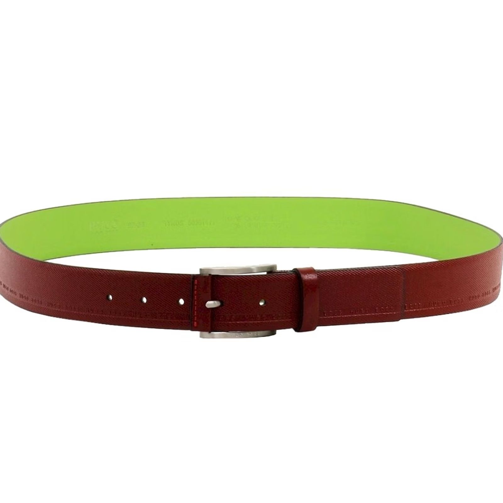 Hugo Boss Hugo Boss Men's Tymos Belt Sz: 30 Medium Red Leather Embossed Logo Size 30 - 3 Thumbnail