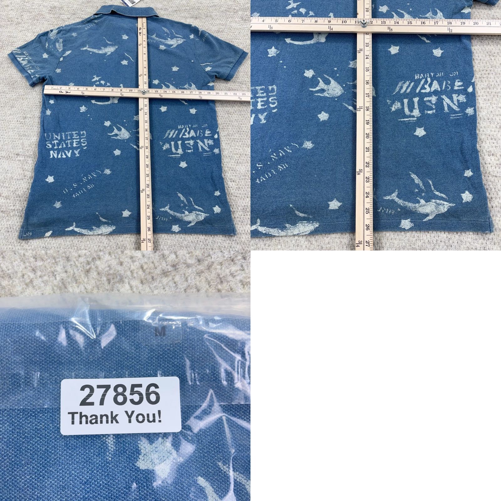 Polo Ralph Lauren Polo Ralph Lauren Polo Shirt Men Medium Blue USA Navy Stencil Print Custom Slim Size US M / EU 48-50 / 2 - 9 Thumbnail