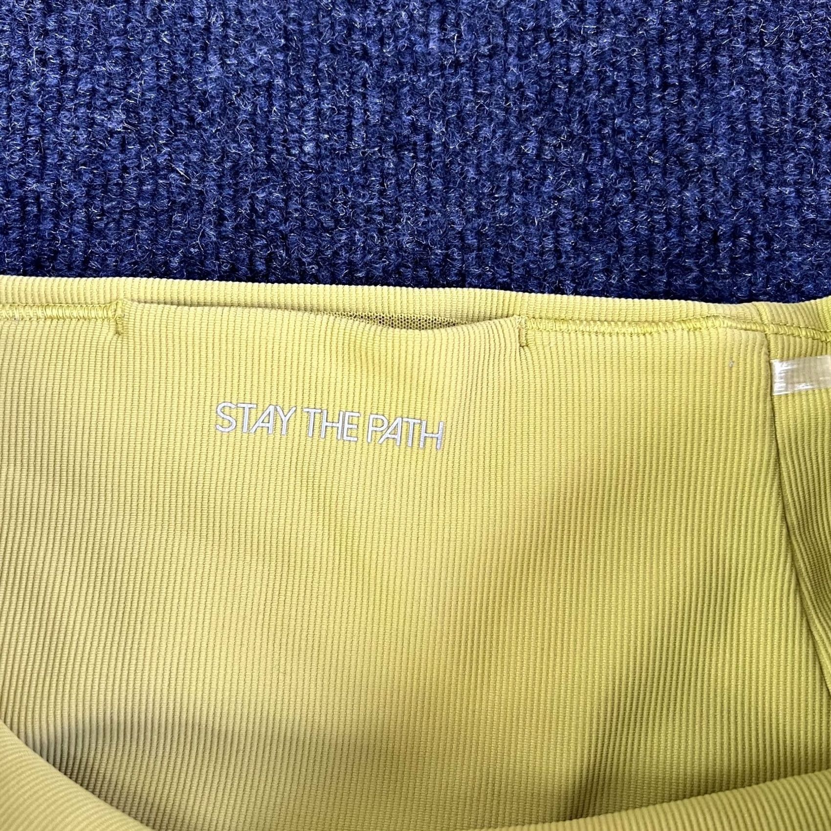 Vintage Balance Athletica Leggings Womens Small Yellow Ribbed High Rise Ankle Yoga Gym Size 28" / US 6 / IT 42 - 5 Thumbnail