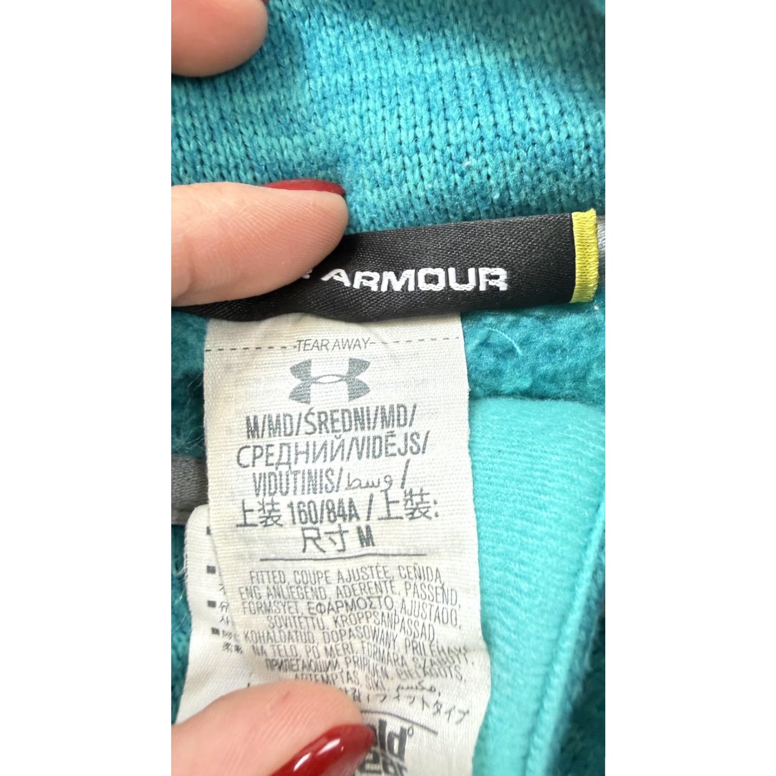 Under Armour Under Armour Pullover Womens M Blue 1/4 Zip Mock Neck Long Sleeve Fleece ColdGear Storm1 Sweatshirt Top Size M / US 6-8 / IT 42-44 - 5 Thumbnail