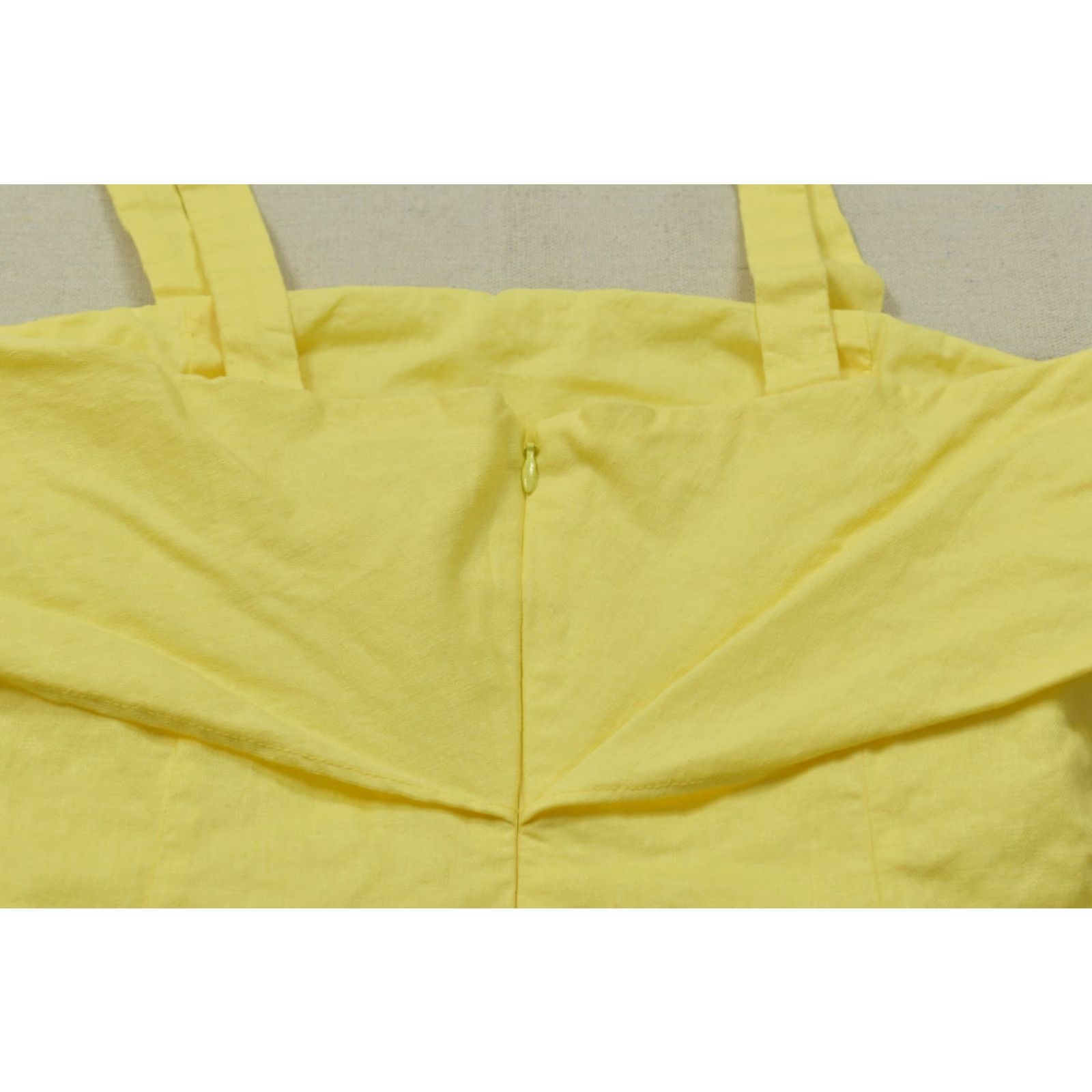 Banana Republic Banana Republic Women Dress Size 4 Yellow Linen Blend Mini Sleeveless Fit Flare Size S / US 4 / IT 40 - 4 Thumbnail