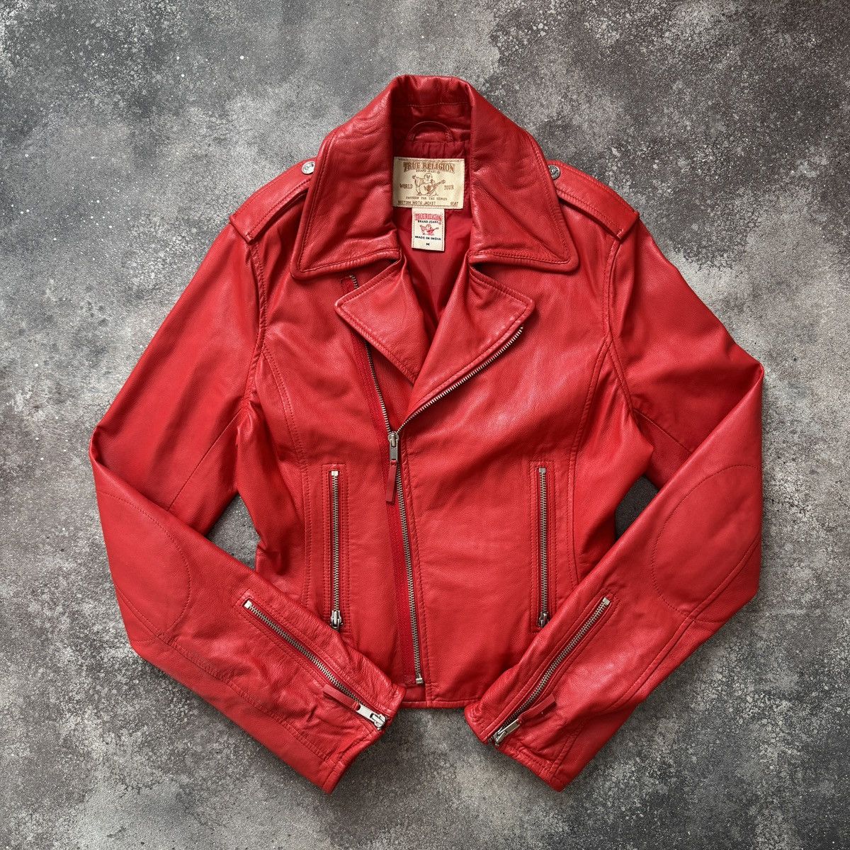 True Religion True Religion Vintage Y2K Leather Moto Jacket Size M / US 6-8 / IT 42-44 - 2 Thumbnail