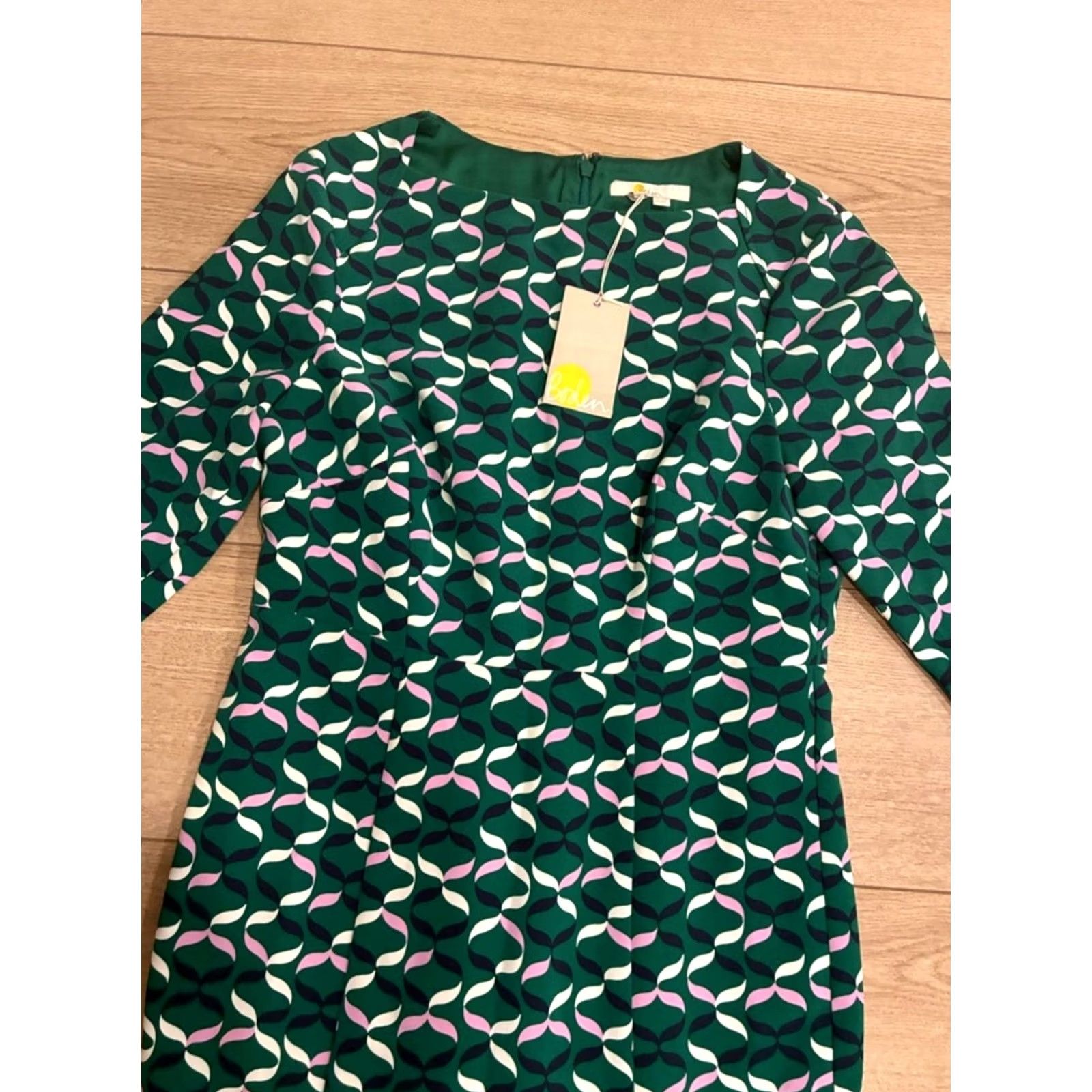 Boden Boden Dress Violette Fit & Flare Midi Dark Green Pink Women 6R NWT Size M / US 6-8 / IT 42-44 - 2 Thumbnail