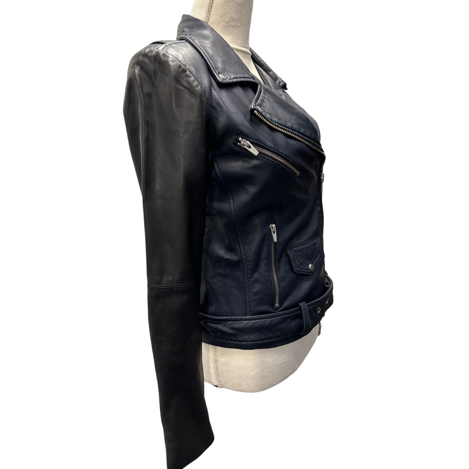 VEDA Veda Jayne Lambskin Snake-Print Moto Jacket Size S Size S / US 4 / IT 40 - 9 Thumbnail