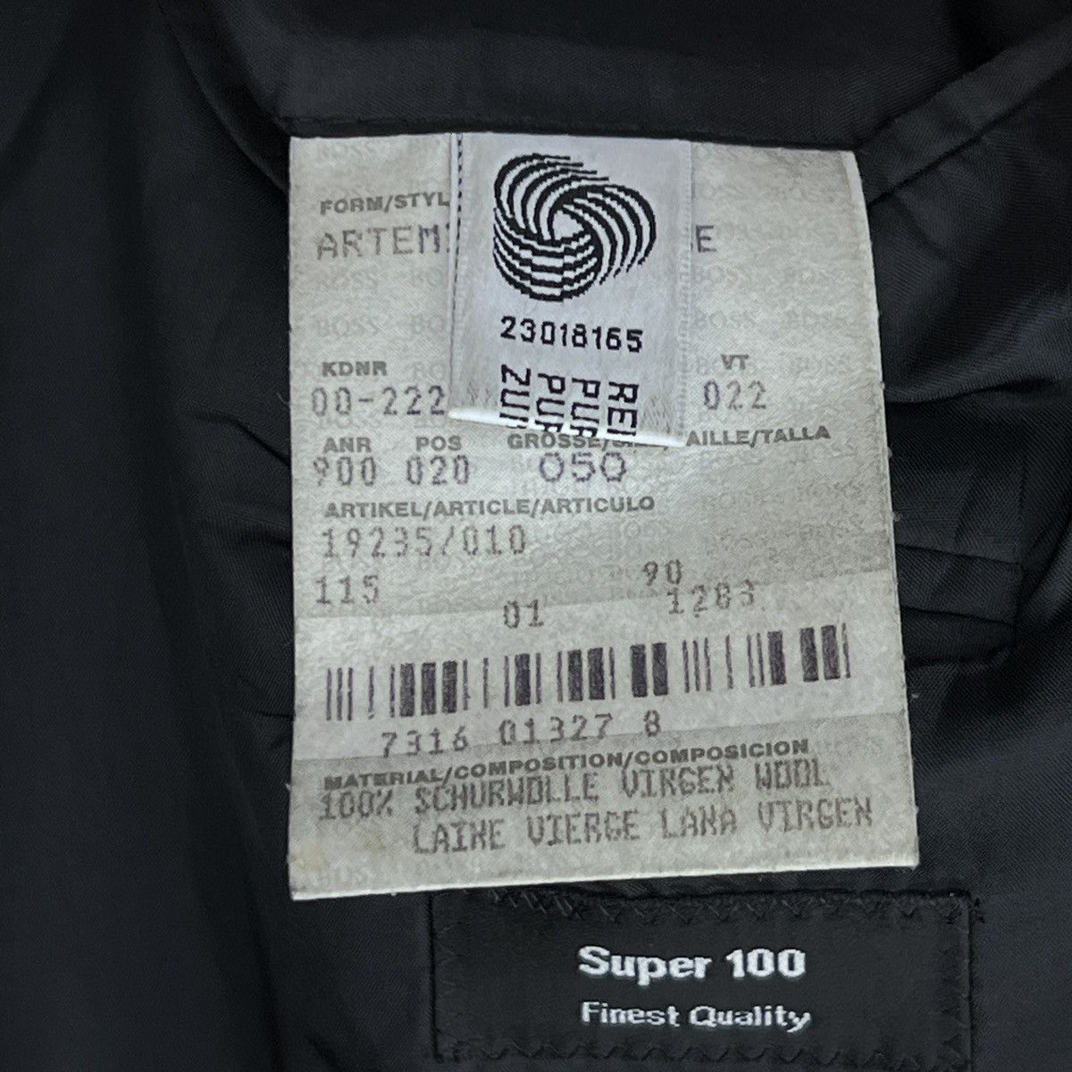 Designer × Hugo Boss × Vintage Hugo Boss Vintage 2000s Black Blazer Jacket Coat Satin Wool Size 40R - 9 Thumbnail