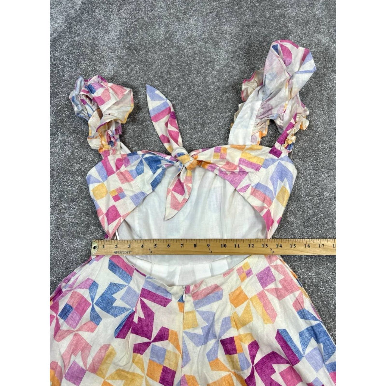 Vintage VINTAGE Yumi Kim Romper Women's Medium Floral Sleeveless Linen Blend Casual Spring Summer Womens Size 32" / US 10 / IT 46 - 7 Thumbnail
