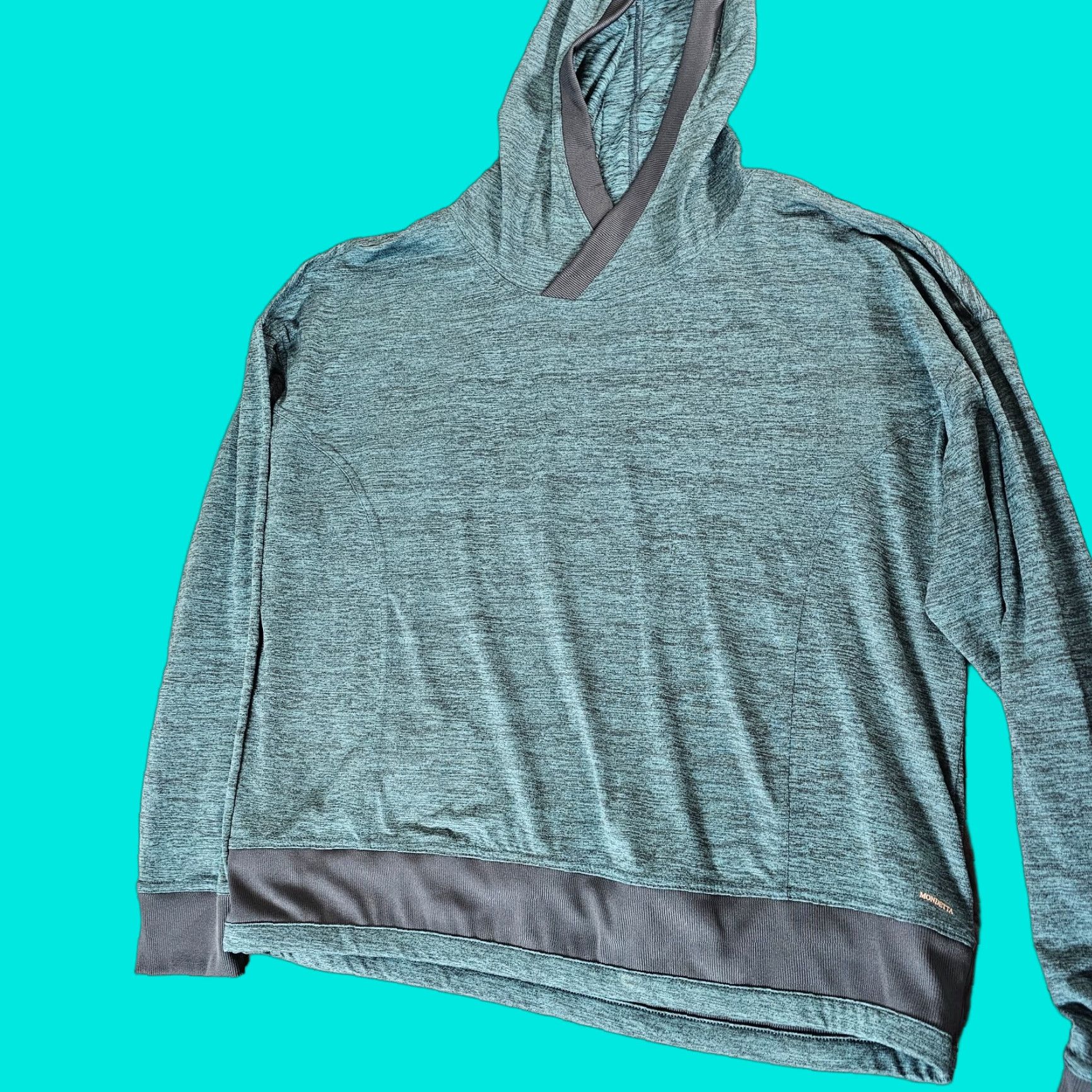 Vintage Mondetta Hoodie Adult XL Green Black Heather Performance Luxury Women's Size XL / US 12-14 / IT 48-50 - 1 Thumbnail