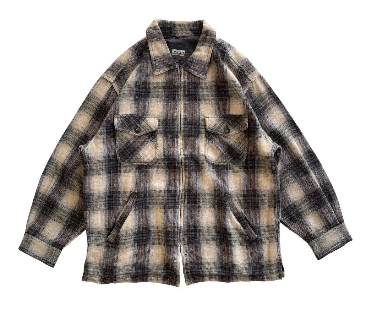 Japanese Brand Vintage Uniqlo Zipper Tartan Jacket Size US L / EU 52-54 / 3 - 3 Thumbnail