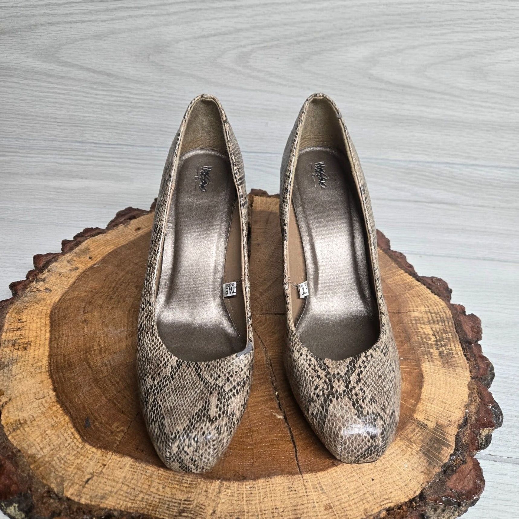 Mossimo VINTAGE Mossimo Snakeskin Heels Pumps 4” Heel Adult Women's Size 8.5 Animal Print Stiletto Shoes Womens Size US 8.5 / IT 38.5 - 3 Thumbnail