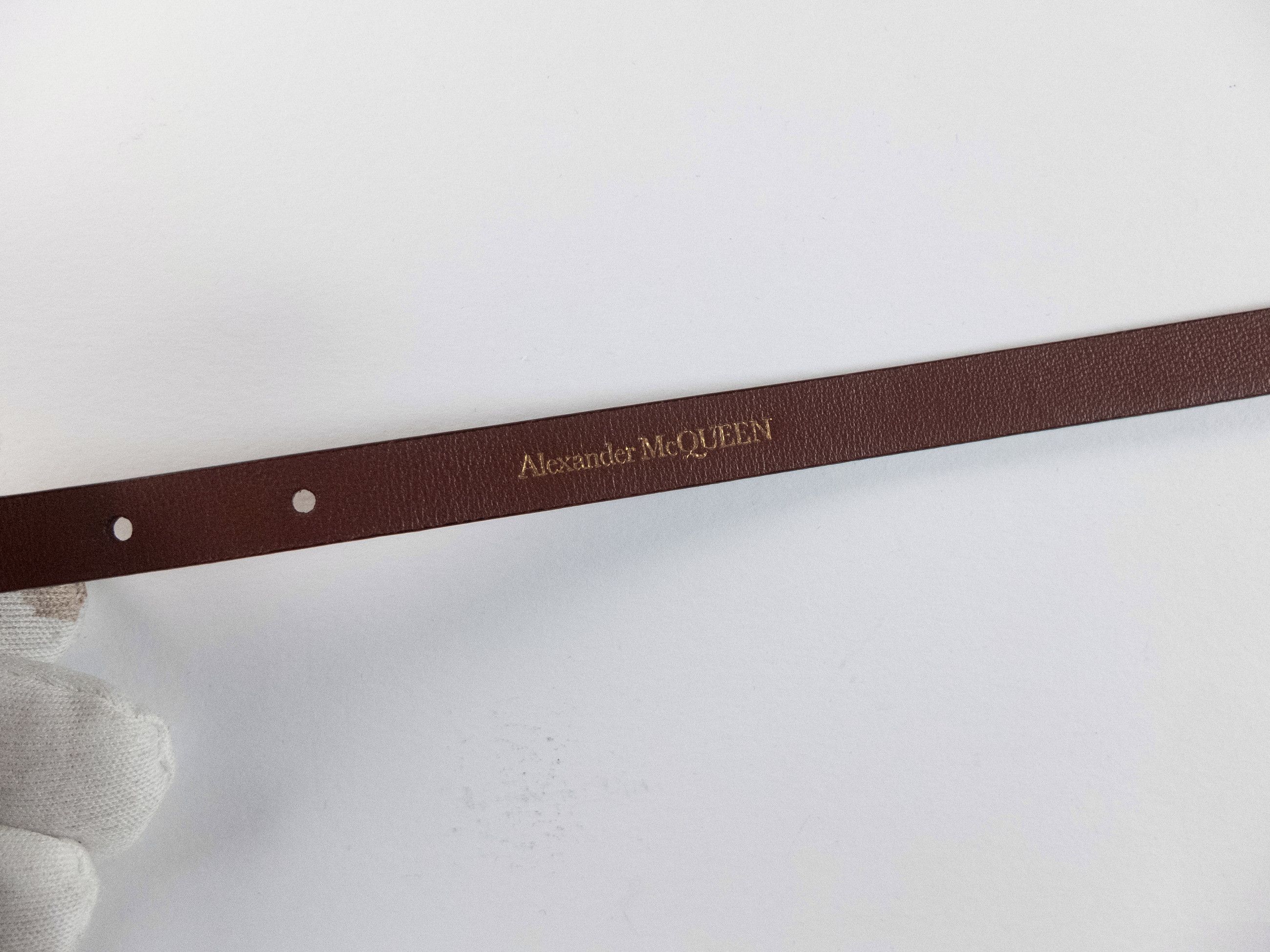 Alexander McQueen ALEXANDER MCQUEEN brown double wrap leather skull bracelet q Size ONE SIZE - 8 Thumbnail