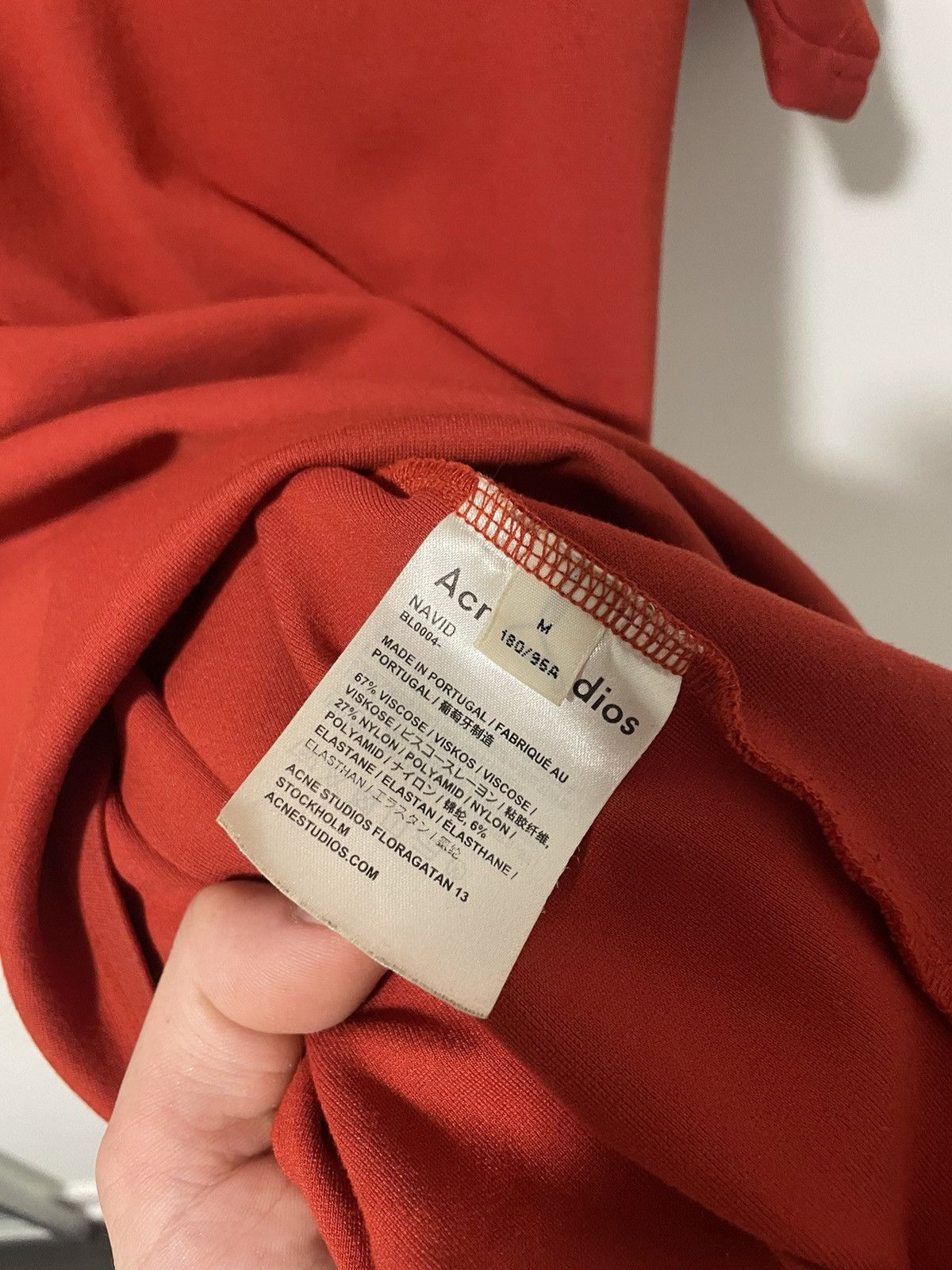 Acne Studios Acne Studios Red Ribbed Logo T-Shirt Size US M / EU 48-50 / 2 - 4 Thumbnail