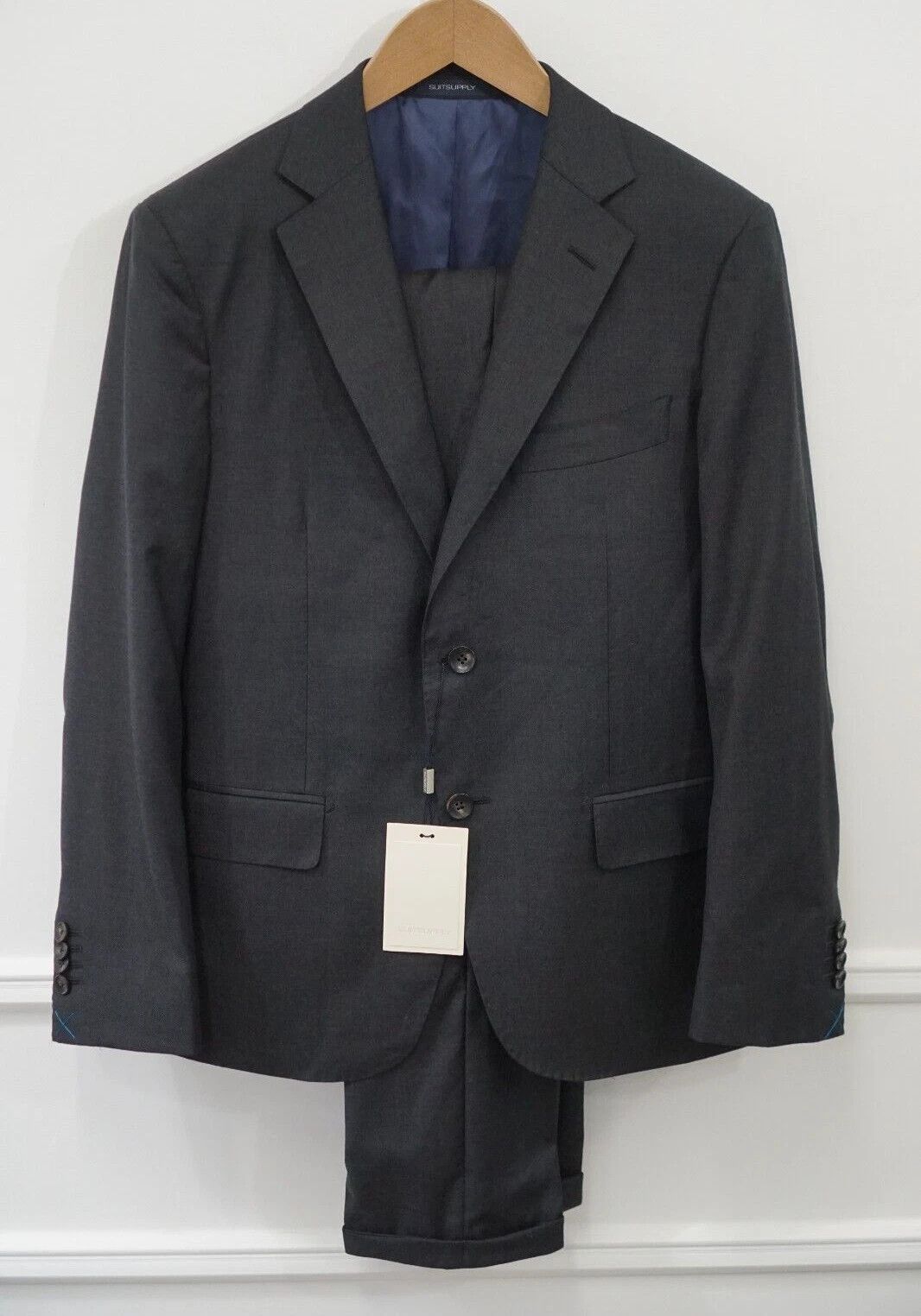 Suitsupply Men Suitsupply Suit Napoli Charcoal Grey Wool Reda UK/US38S Size 38S - 1 Thumbnail