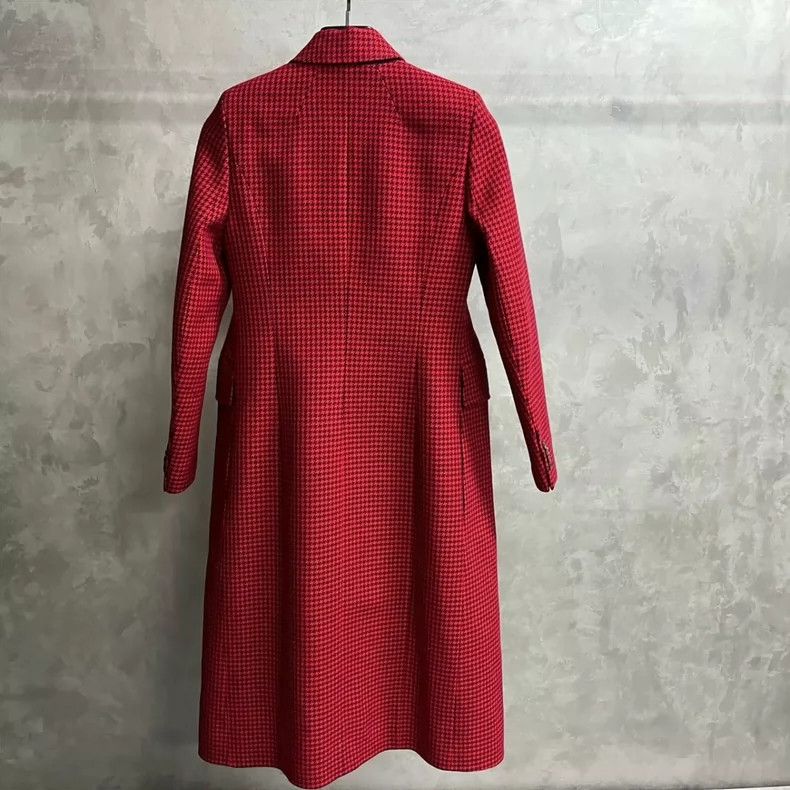 Balenciaga Balenciaga Red Checked Hourglass Overcoat Size 4XL / US 24-26 - 2 Thumbnail
