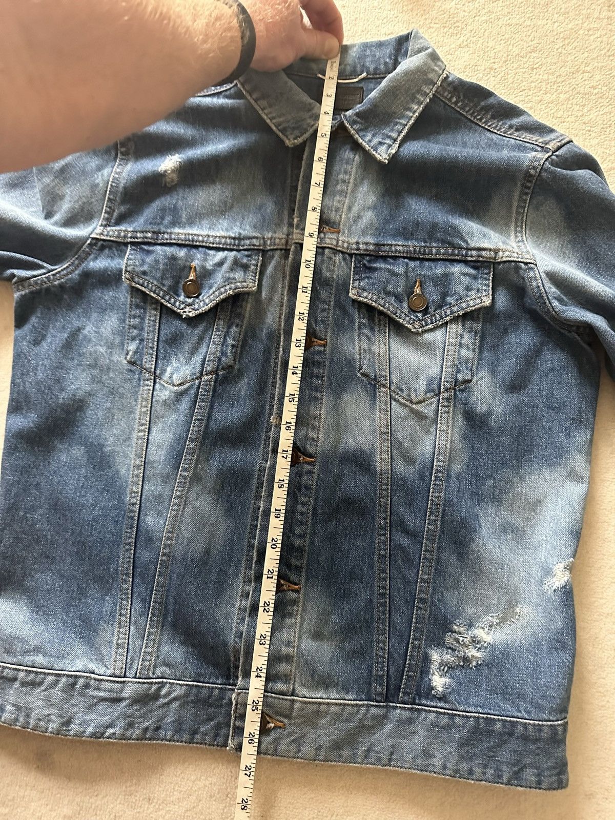Saint Laurent Paris $1490 SS17 Saint Laurent Sweet Dreams studded denim jacket Size US L / EU 52-54 / 3 - 11 Thumbnail