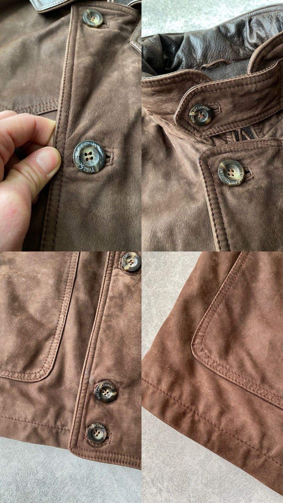 Yves Saint Laurent Vintage Yves Saint Laurent Leather Hunting Suede Jacket Size US XL / EU 56 / 4 - 16 Thumbnail