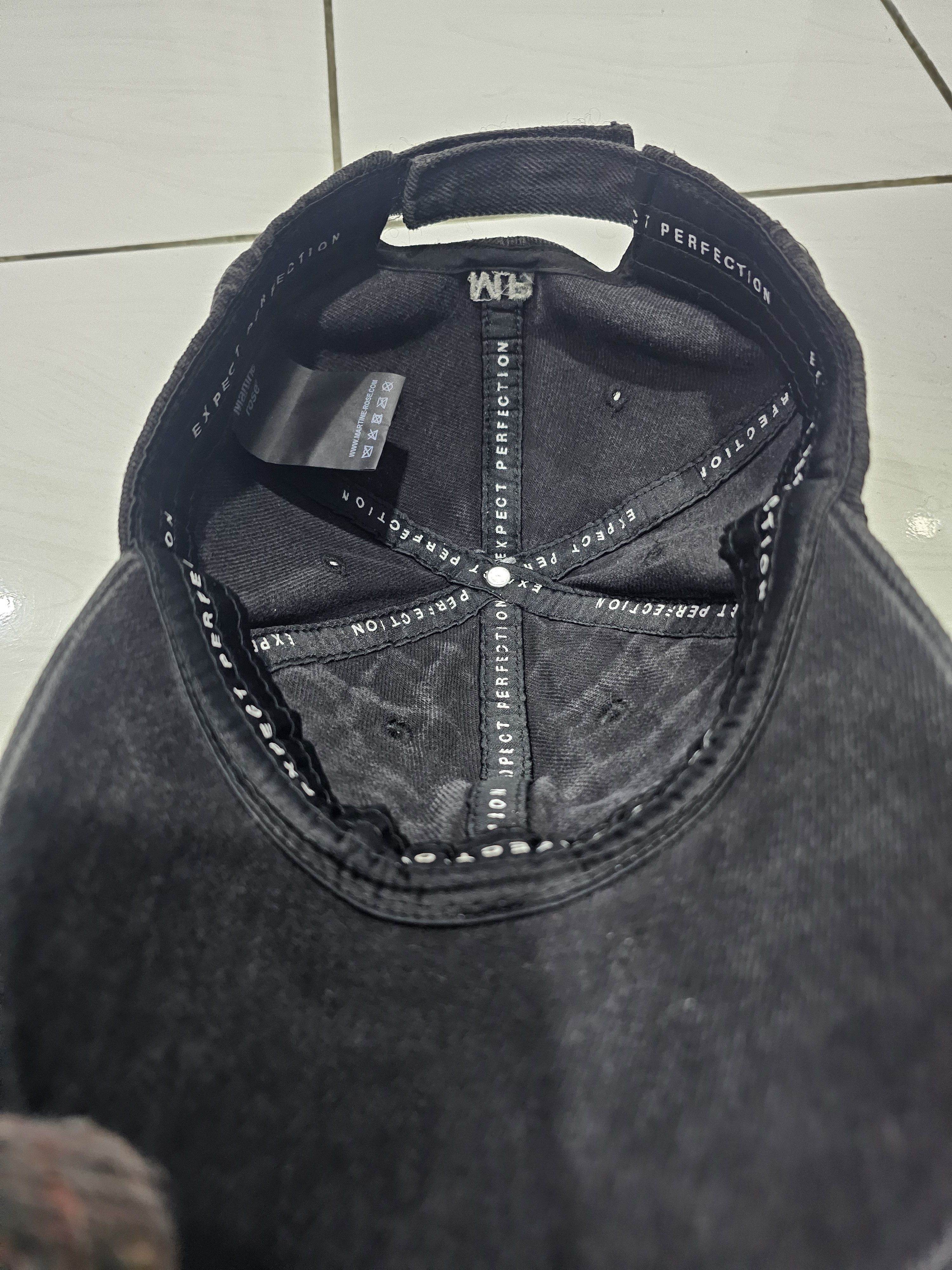 Martine Rose Martine Rose Signature Cap in washed black denim Size ONE SIZE - 5 Thumbnail