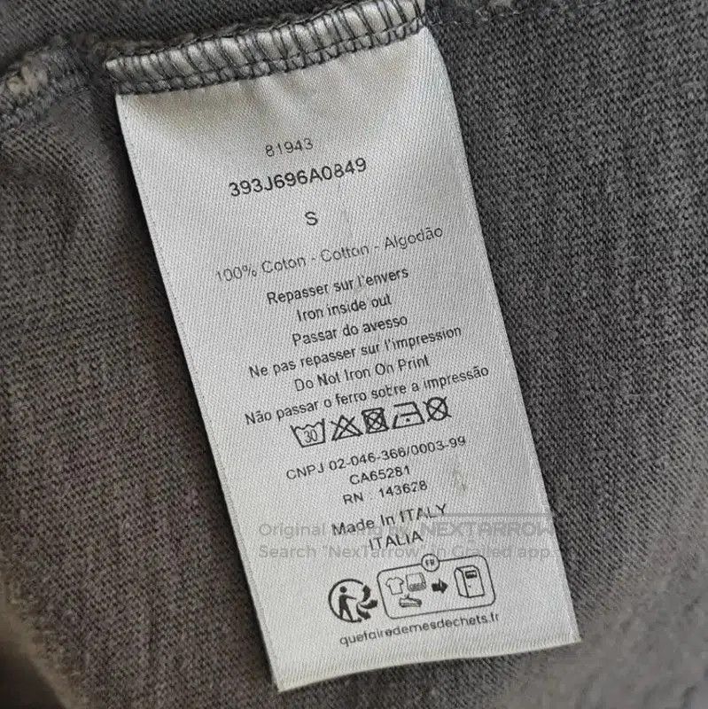 Dior Dior Gray Cotton Men's T-Shirt . Size US S / EU 44-46 / 1 - 5 Thumbnail