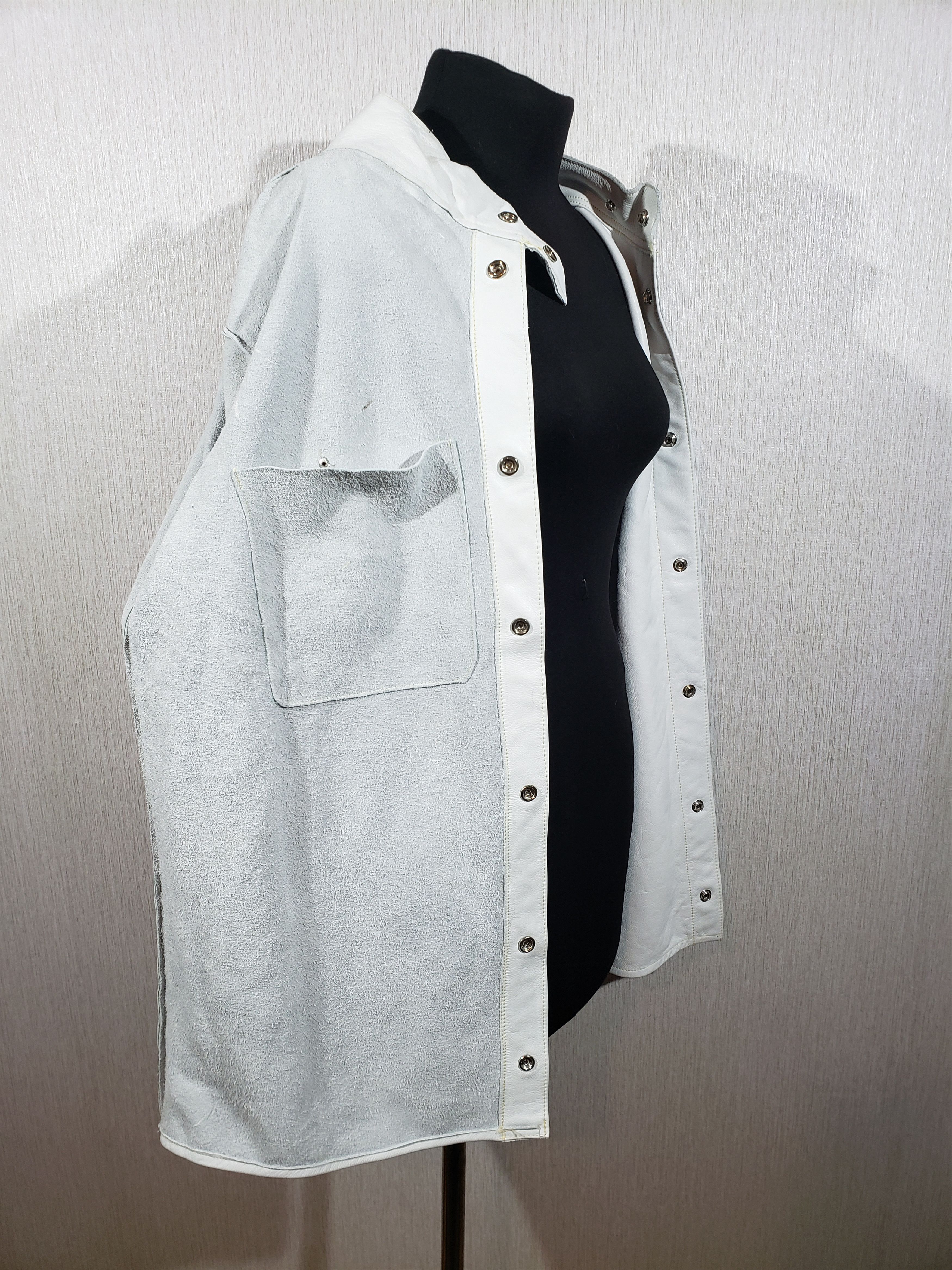 Other White leather men's shirt. Size US L / EU 52-54 / 3 - 7 Thumbnail
