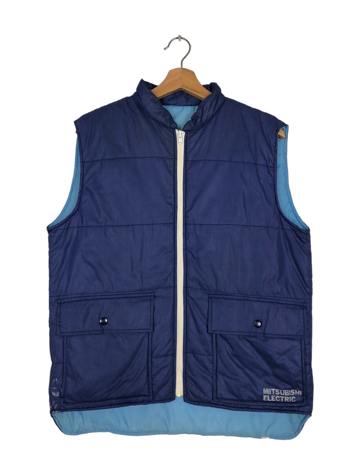 Japanese Brand 🔥Rare Puffer Down Vest Mitsubishi Electric Big Logo Work Size US M / EU 48-50 / 2 - 1 Thumbnail