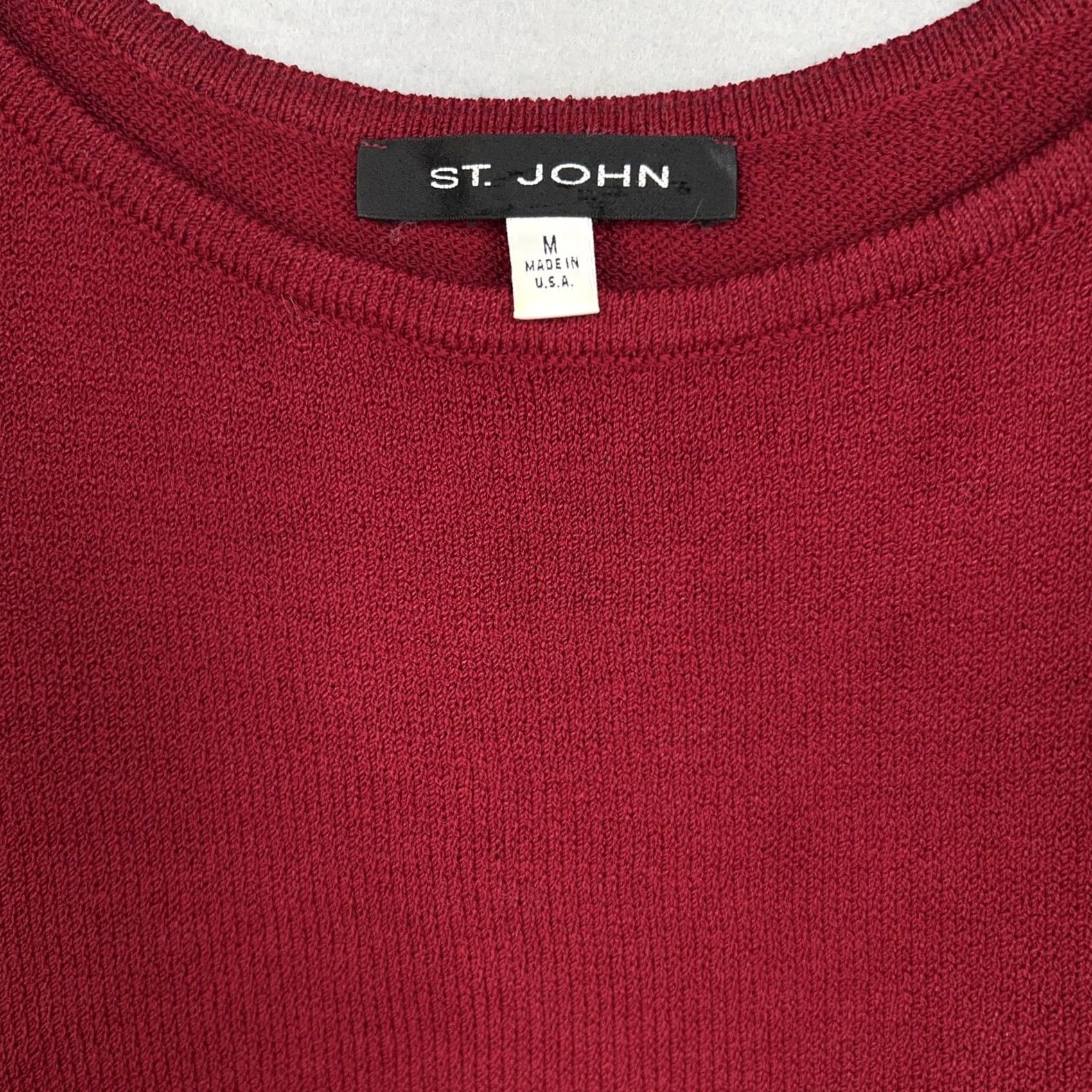 St. John St John Sweater Tank Womens Medium Red Santana Knit Minimal Capsule Luxe USA Size M / US 6-8 / IT 42-44 - 5 Thumbnail