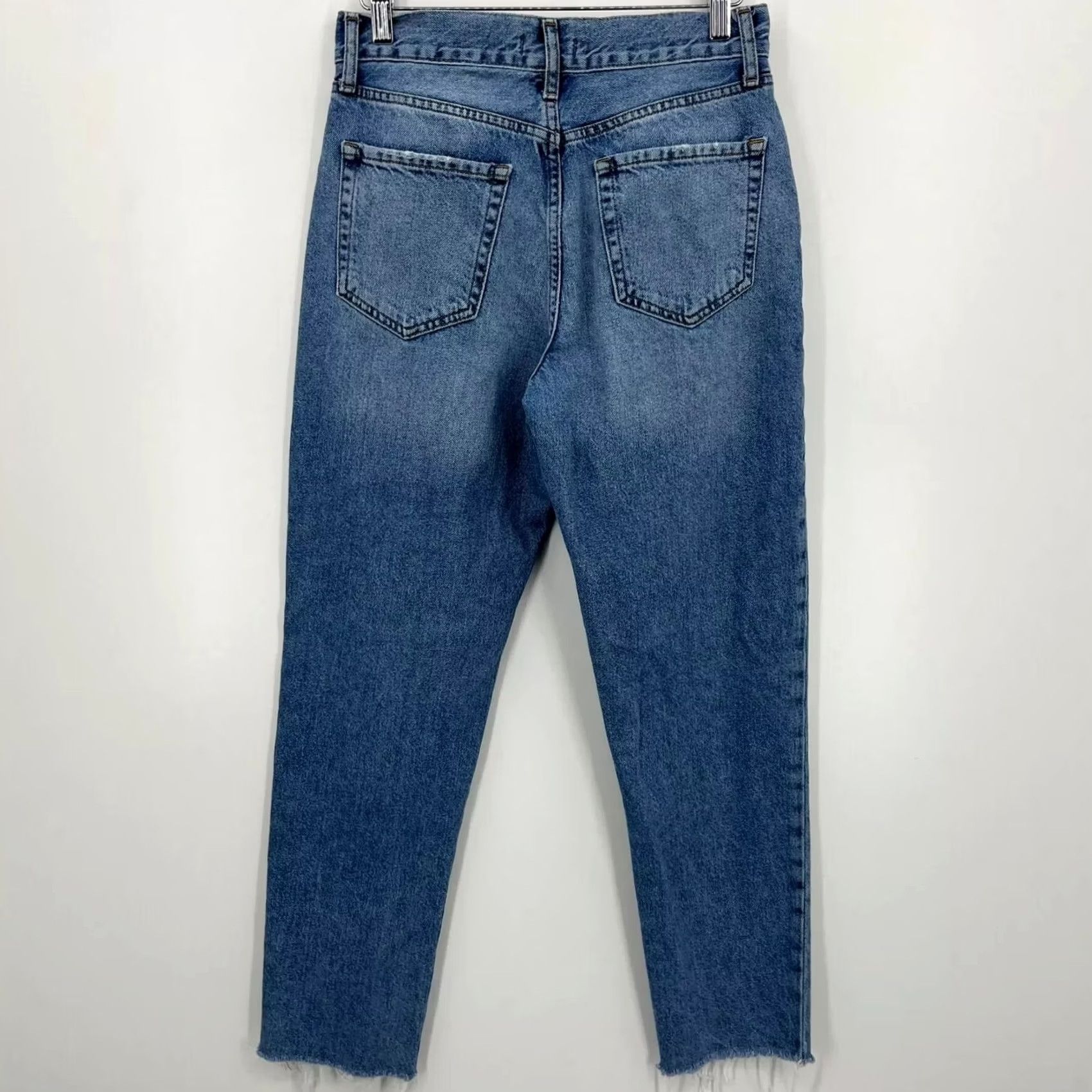 Forever 21 FOREVER 21 Jeans Women's 26 Blue High Rise Straight Fray Medium Wash (Regular) 5-Pocket Denim Size 26" / US 2 / IT 38 - 5 Thumbnail