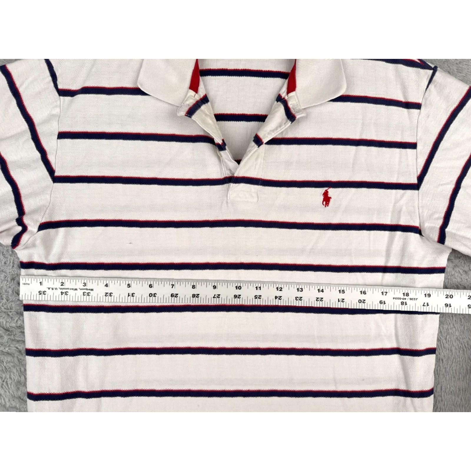Ralph Lauren VINTAGE Ralph Lauren Polo Shirt Men Large White Black Herringbone 100% Cotton Short Sleeve Logo Embroidered Size US L / EU 52-54 / 3 - 7 Thumbnail
