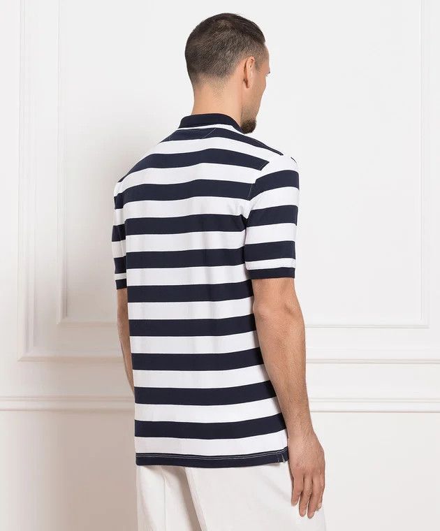 Brunello Cucinelli o1y0526 Polo Shirt in Navy Blue/White Size US L / EU 52-54 / 3 - 3 Thumbnail