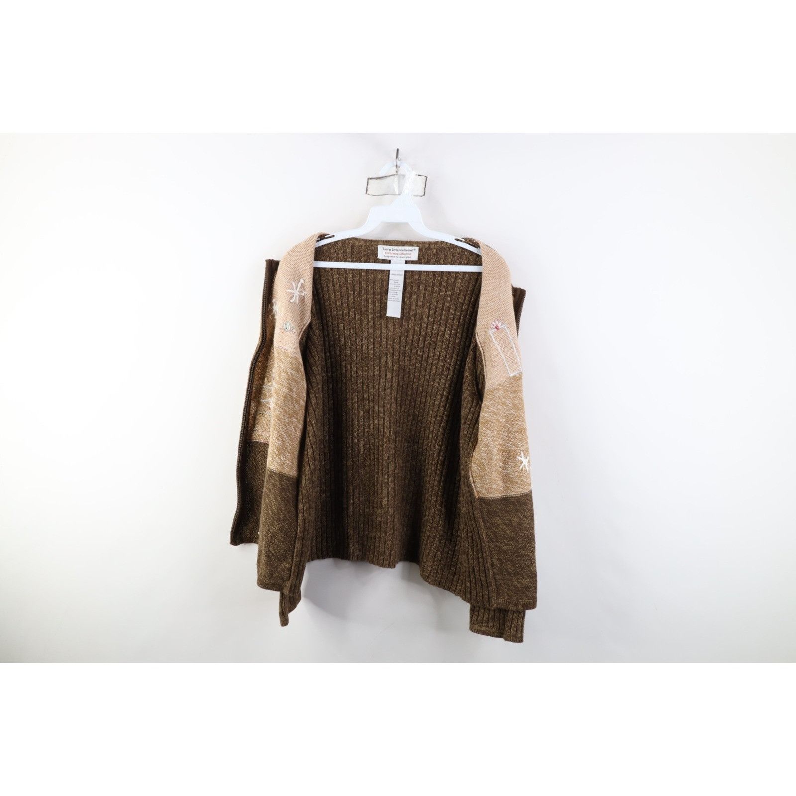 Vintage Vintage 90s Christmas Santa Snowflake Knit Cardigan Sweater Size L / US 10 / IT 46 - 12 Thumbnail