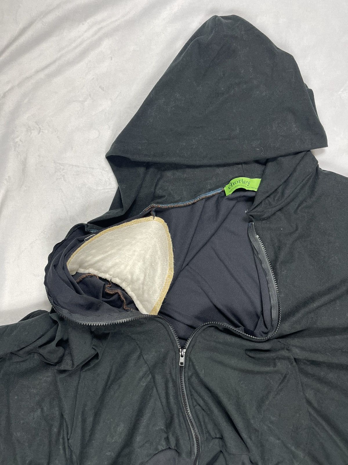Chorley × Handmade Ss24 crushed “velvet bodyguard shoulder padded zip up hoodie Size US L / EU 52-54 / 3 - 4 Thumbnail