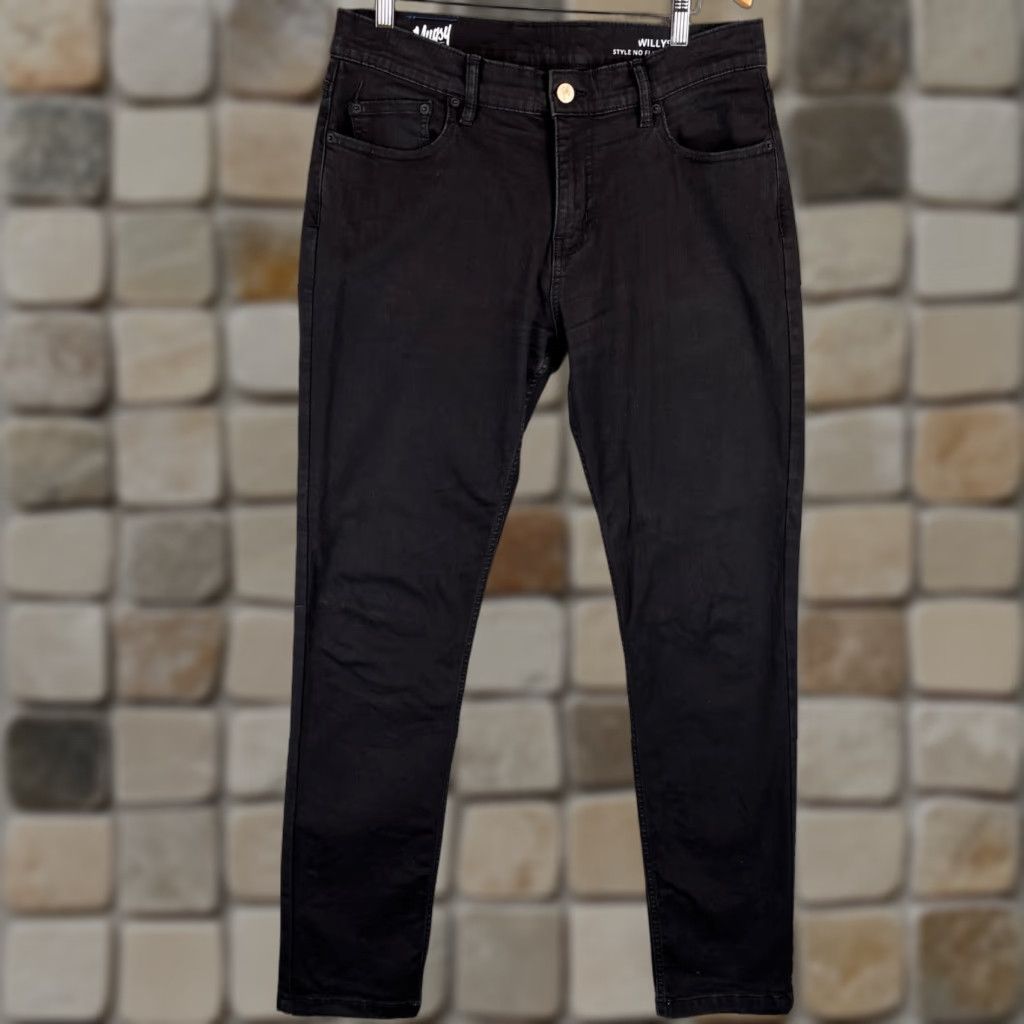 Denime Mugsy Jeans Mens 34X34 Black Denim Pants Willys Stretch Comfort Flex FLX3NDG Size US 34 / EU 50 - 1 Thumbnail