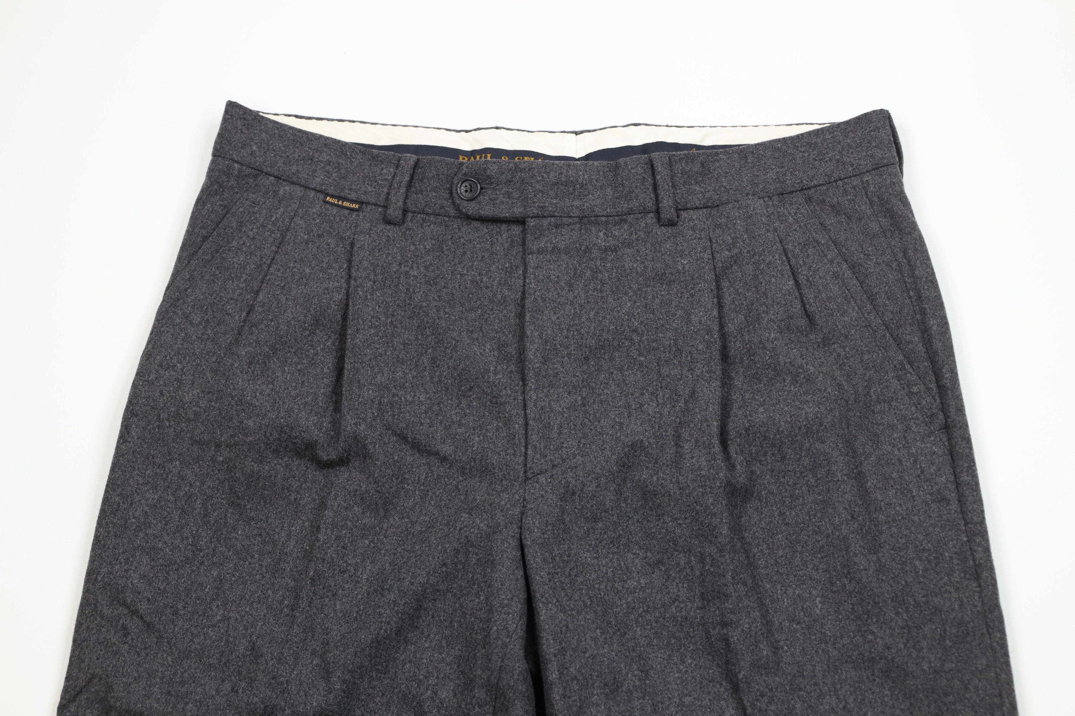Paul & Shark Paul & Shark Guabello Wool Wide Leg Chino Pants Gray Size US 36 / EU 52 - 2 Thumbnail