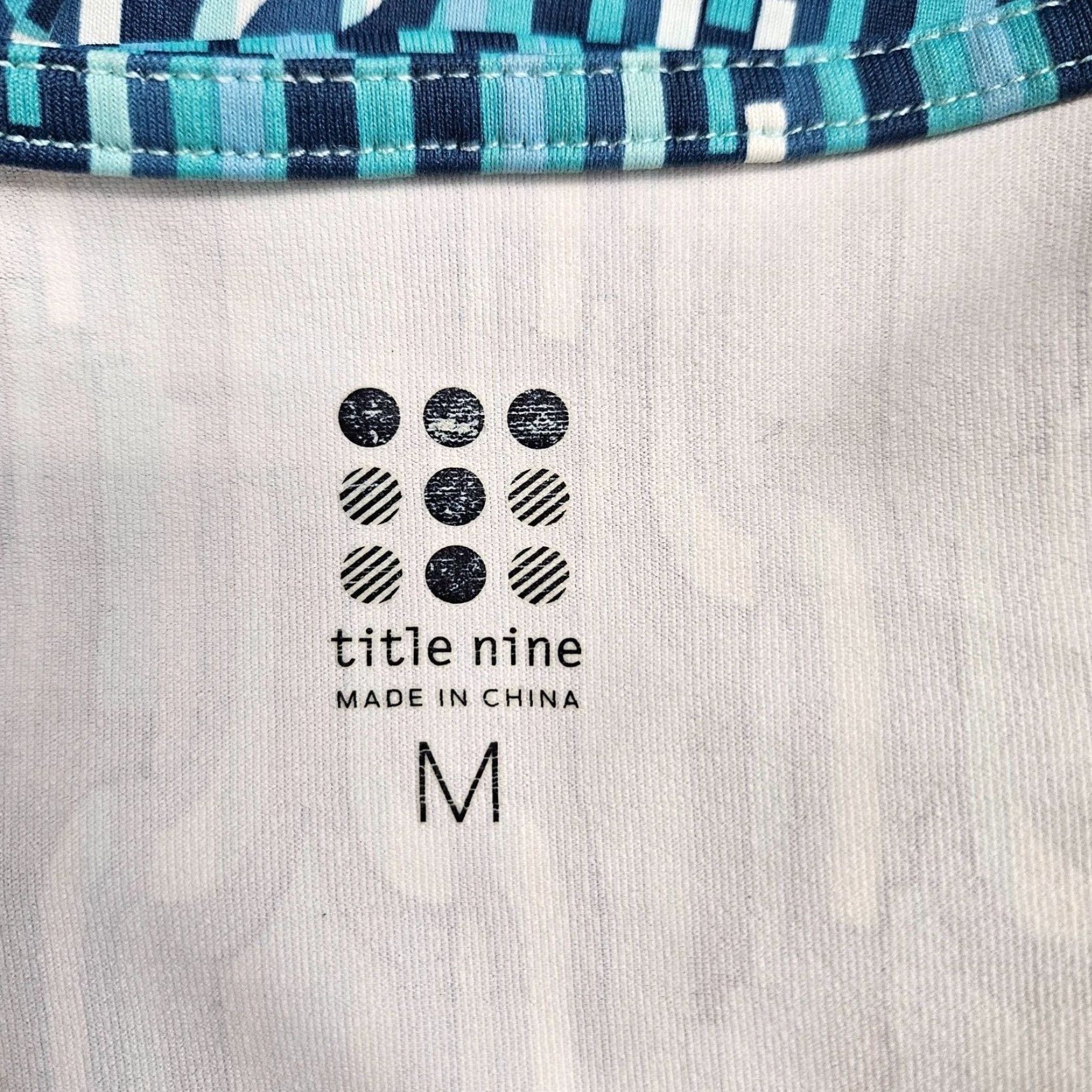 Vintage Title Nine Womens Printed Dress Sz Medium Blue White Scoop Neck Dress of A-Line Pattern: Geometric Ladies Medium Blue Womens Size M / US 6-8 / IT 42-44 - 5 Thumbnail