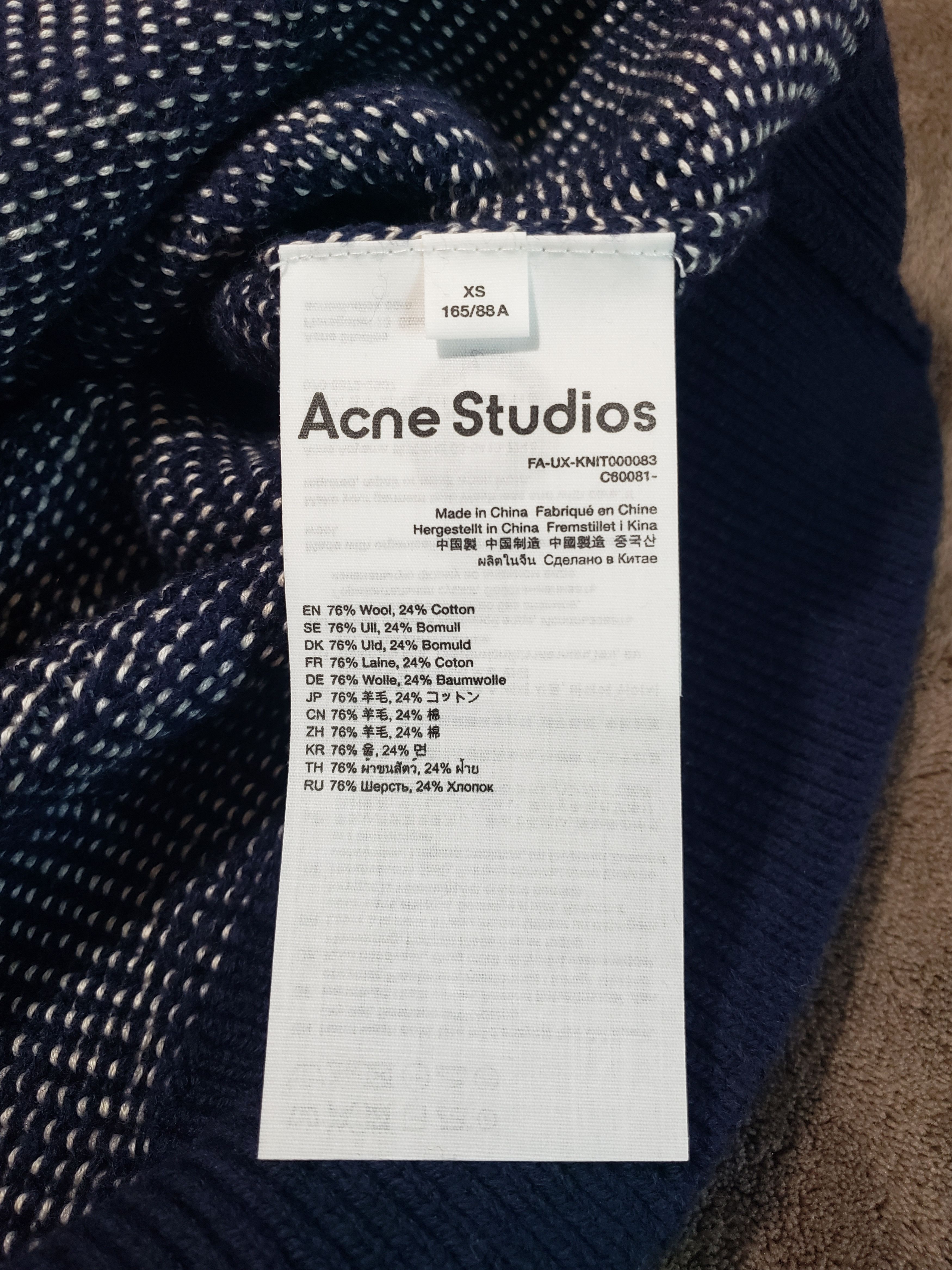 Acne Studios Jacquard Face Knit Crewneck Sweater Size US XS / EU 42 / 0 - 4 Thumbnail