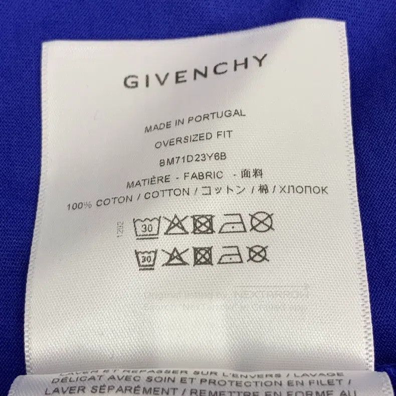 Givenchy Givenchy Dark Blue Tie-Dye Logo Letter Print Cotton Crewne Size US L / EU 52-54 / 3 - 8 Thumbnail
