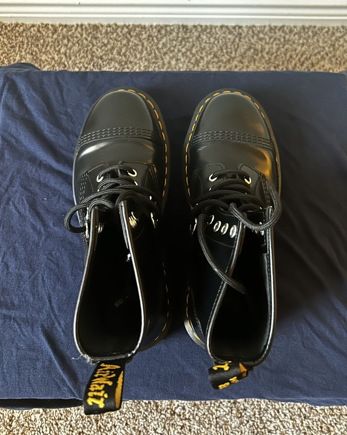 Dr. Martens Dr. Martens - Black Polished Smooth Hardware Boots - 6M Size US 6 / EU 39 - 6 Thumbnail