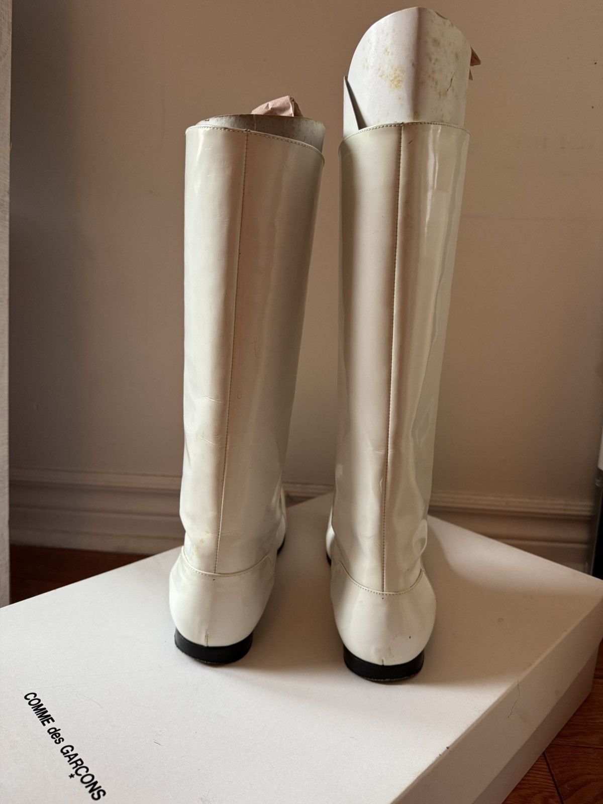 Comme des Garcons ARCHIVAL FW99 Comme des Garçons Square Toe Patent Boots Size US 6 / IT 36 - 3 Thumbnail